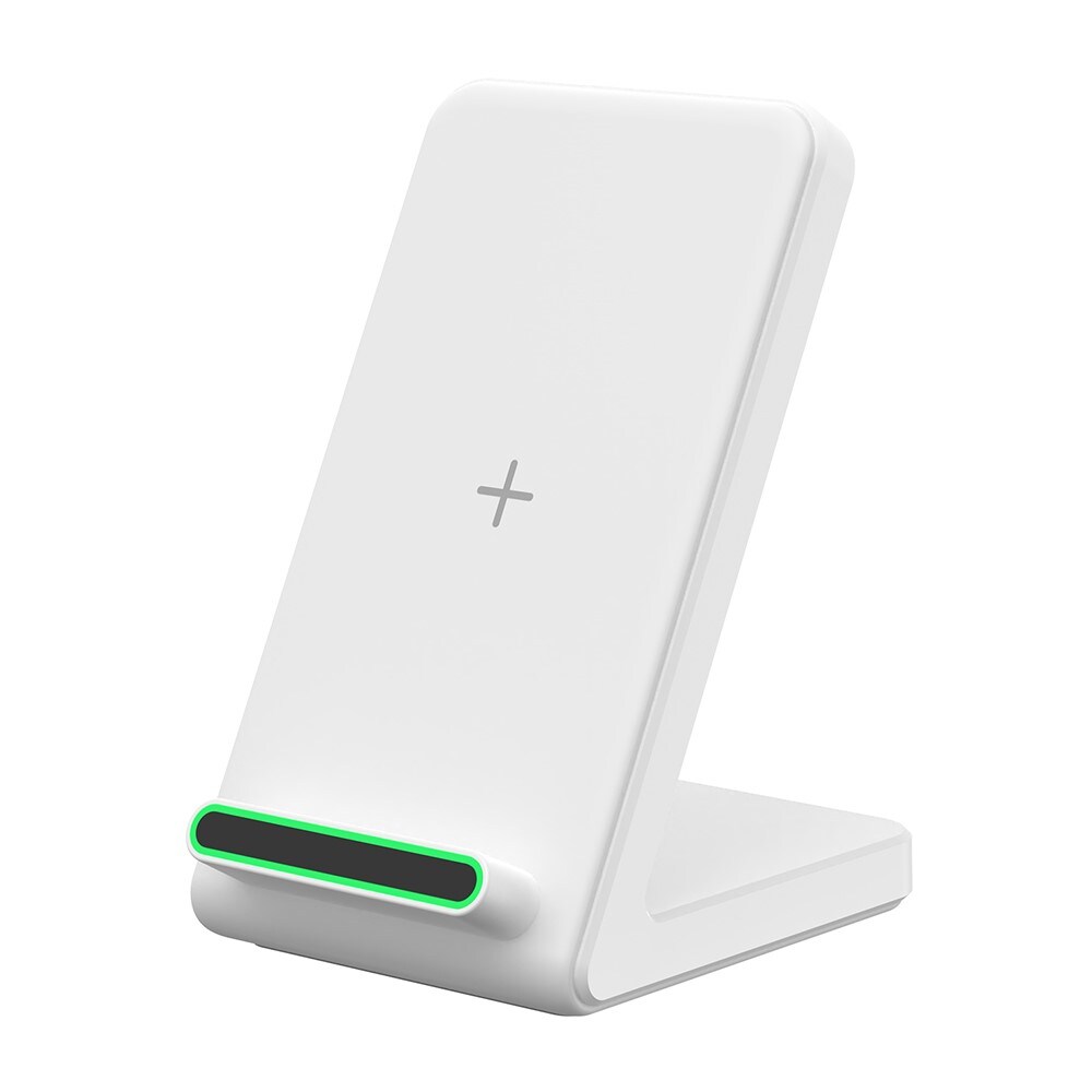 Trådløs opladningsstander 15W, Hvid