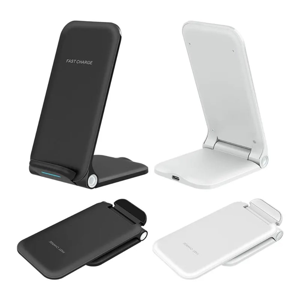 Trådløs foldbar opladningsstander 15W, Hvid