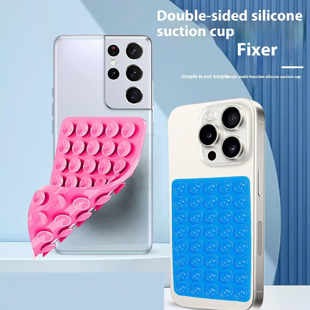 Dobbelsidet mobilholder med sugekop, Hvid