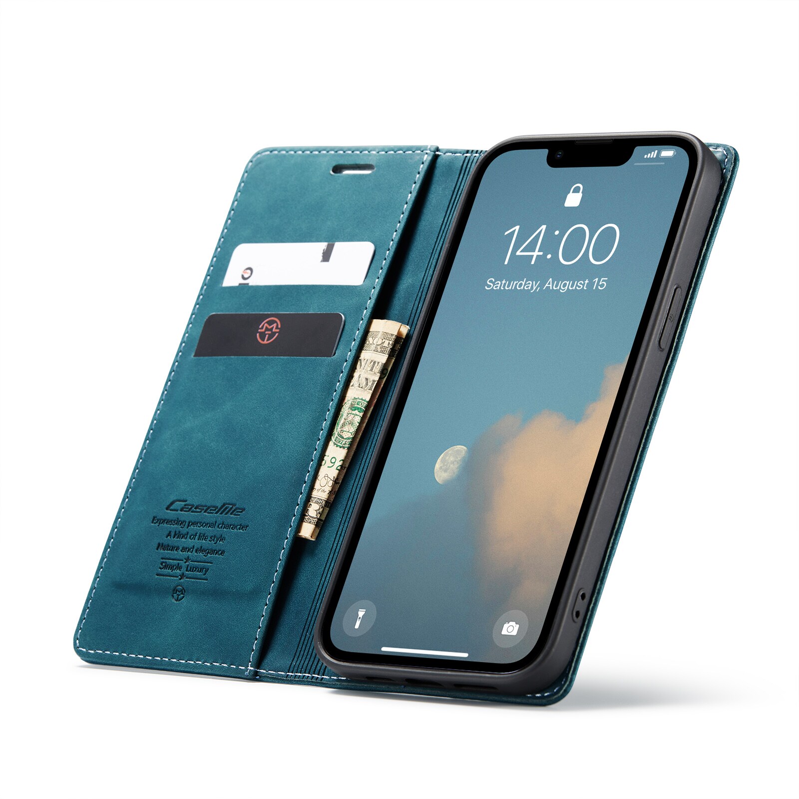 iPhone 16e Slankt pungetui, Blå