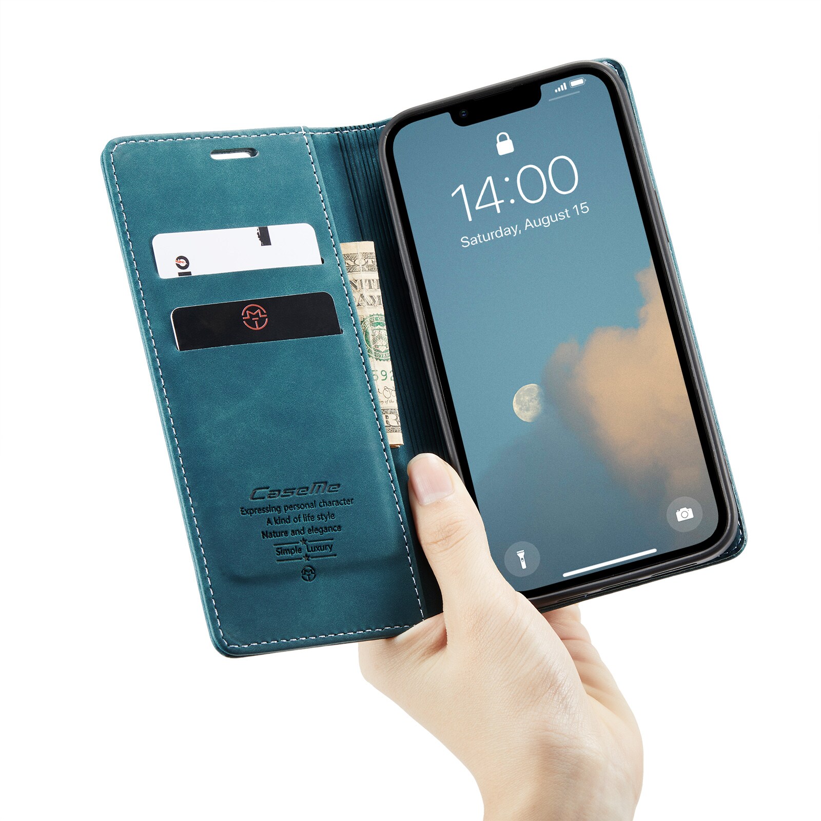 iPhone 16e Slankt pungetui, Blå