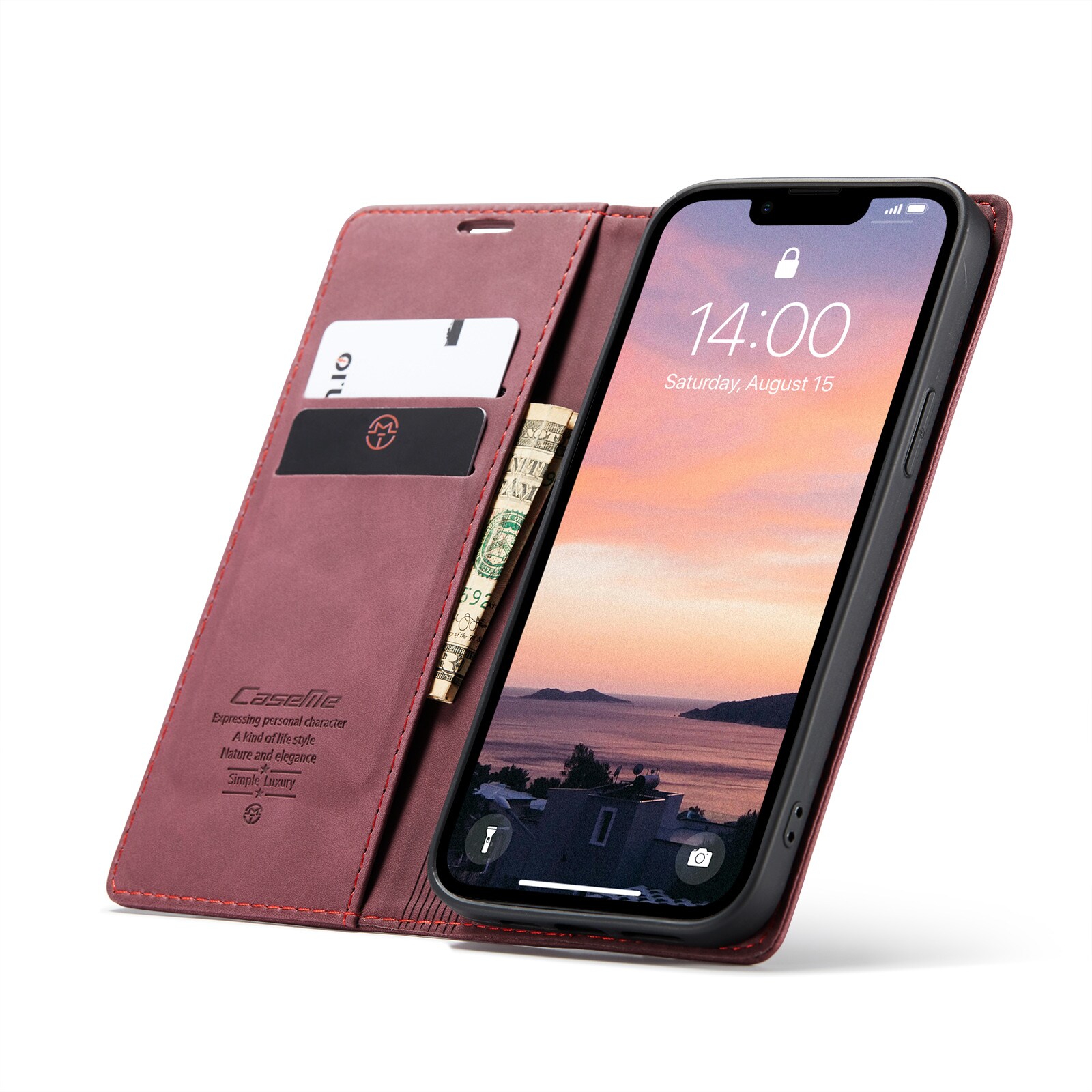 iPhone 16e Slankt pungetui, Rød