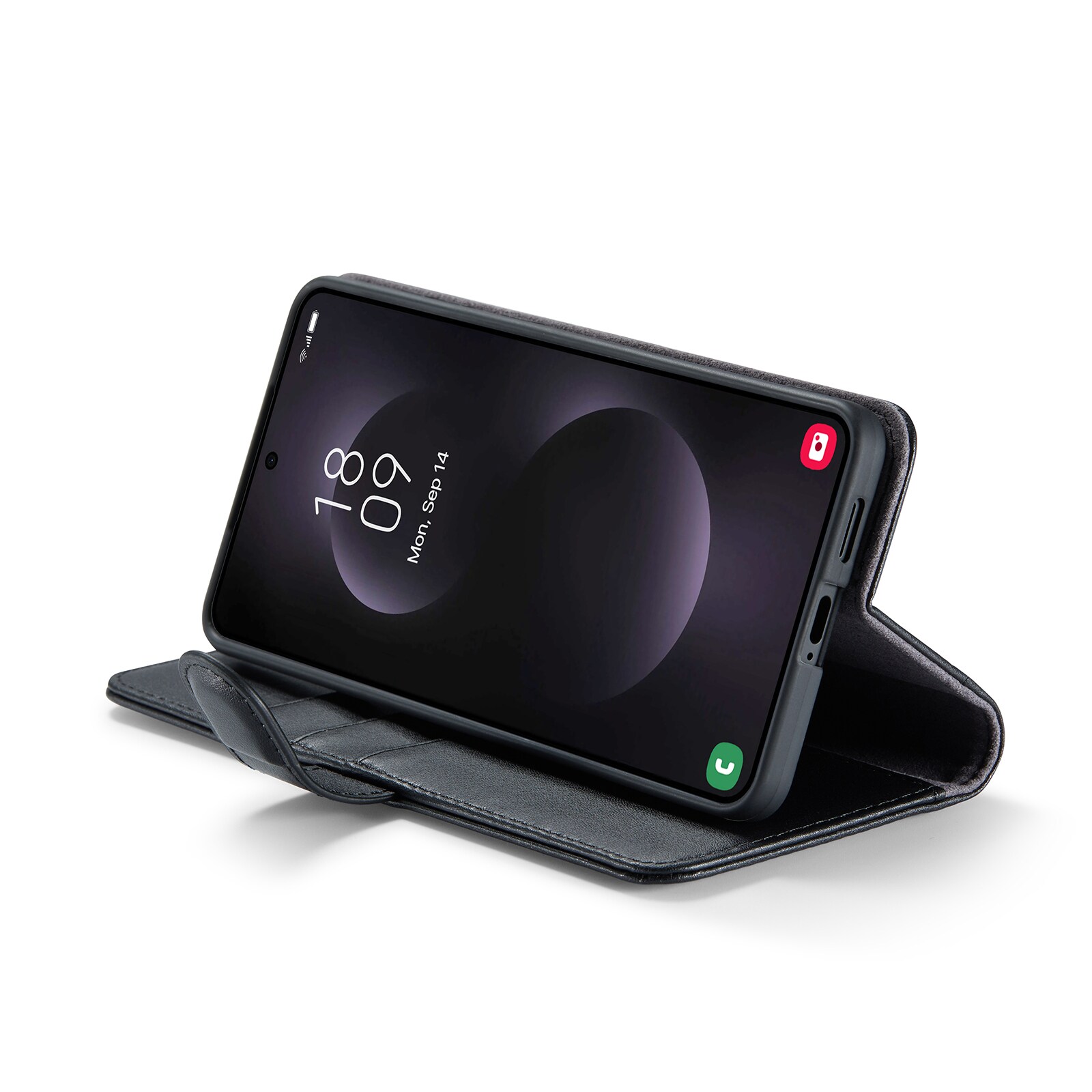 Samsung Galaxy S25 Edge Pungetui i ægte læder, Sort