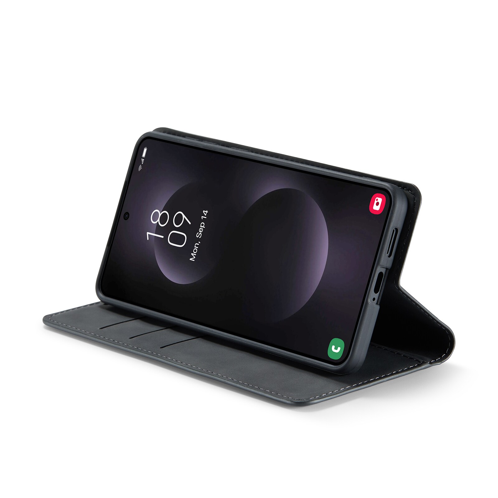 Samsung Galaxy S25 Edge Slankt etui med kortholder, Sort