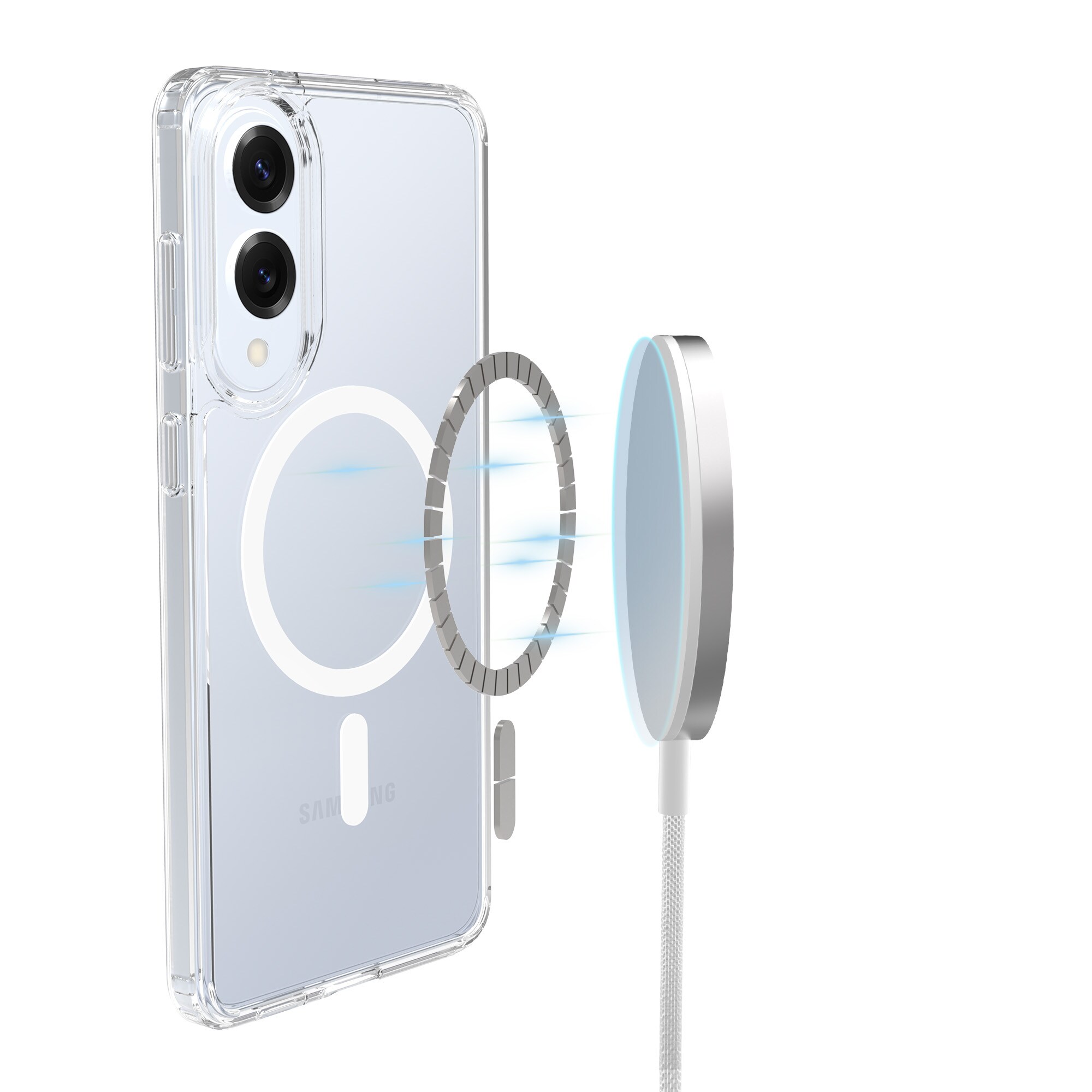 Samsung Galaxy S25 Edge MagSafe Hybrid-cover, Gennemsigtig
