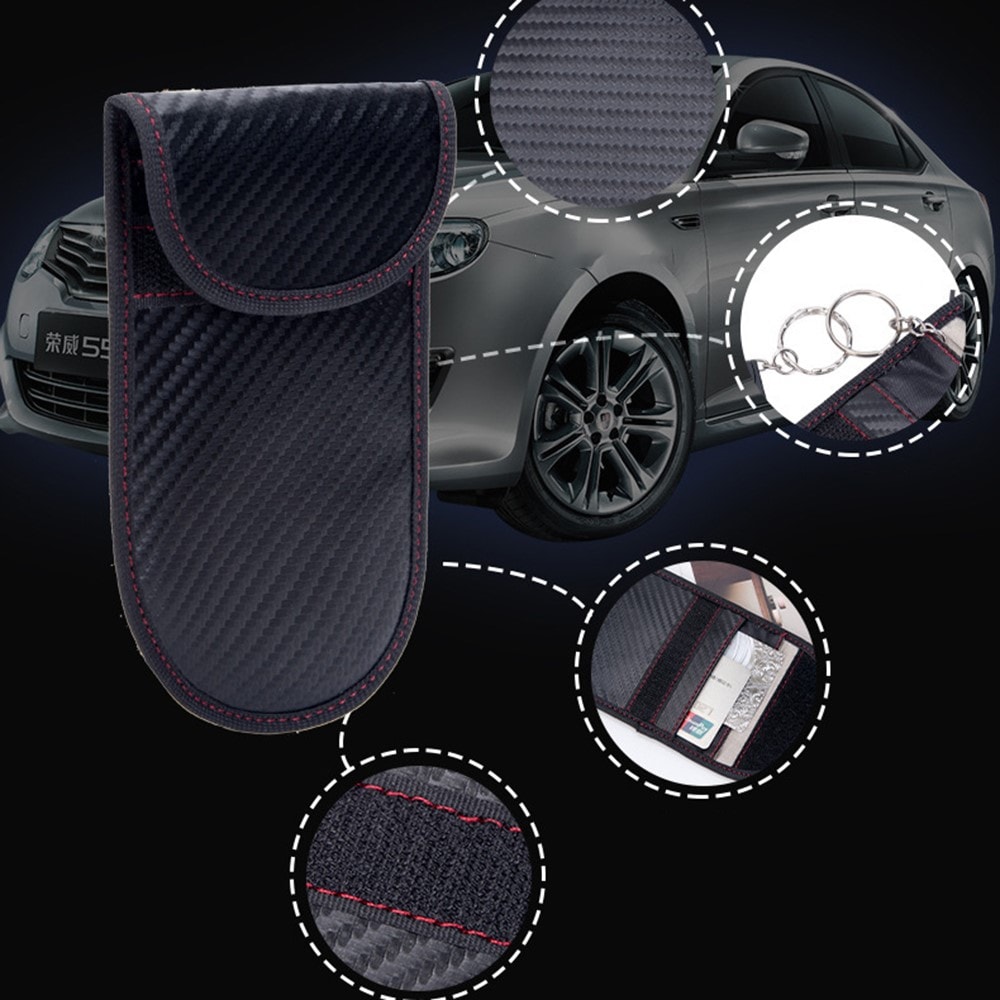 Keyless Go bilnøgletaske med RFID-beskyttelse, kulfiber