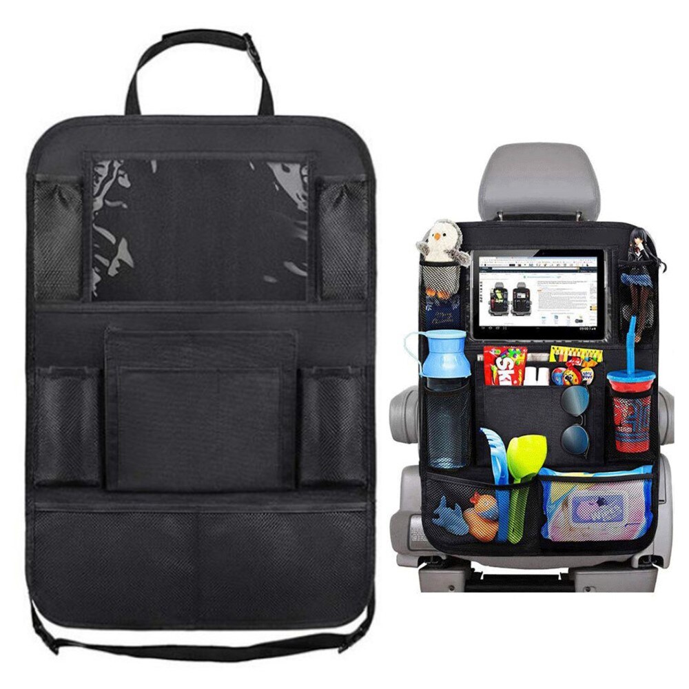 Sparkskjold til bilen med holder til tablet og opbevaring, Sort