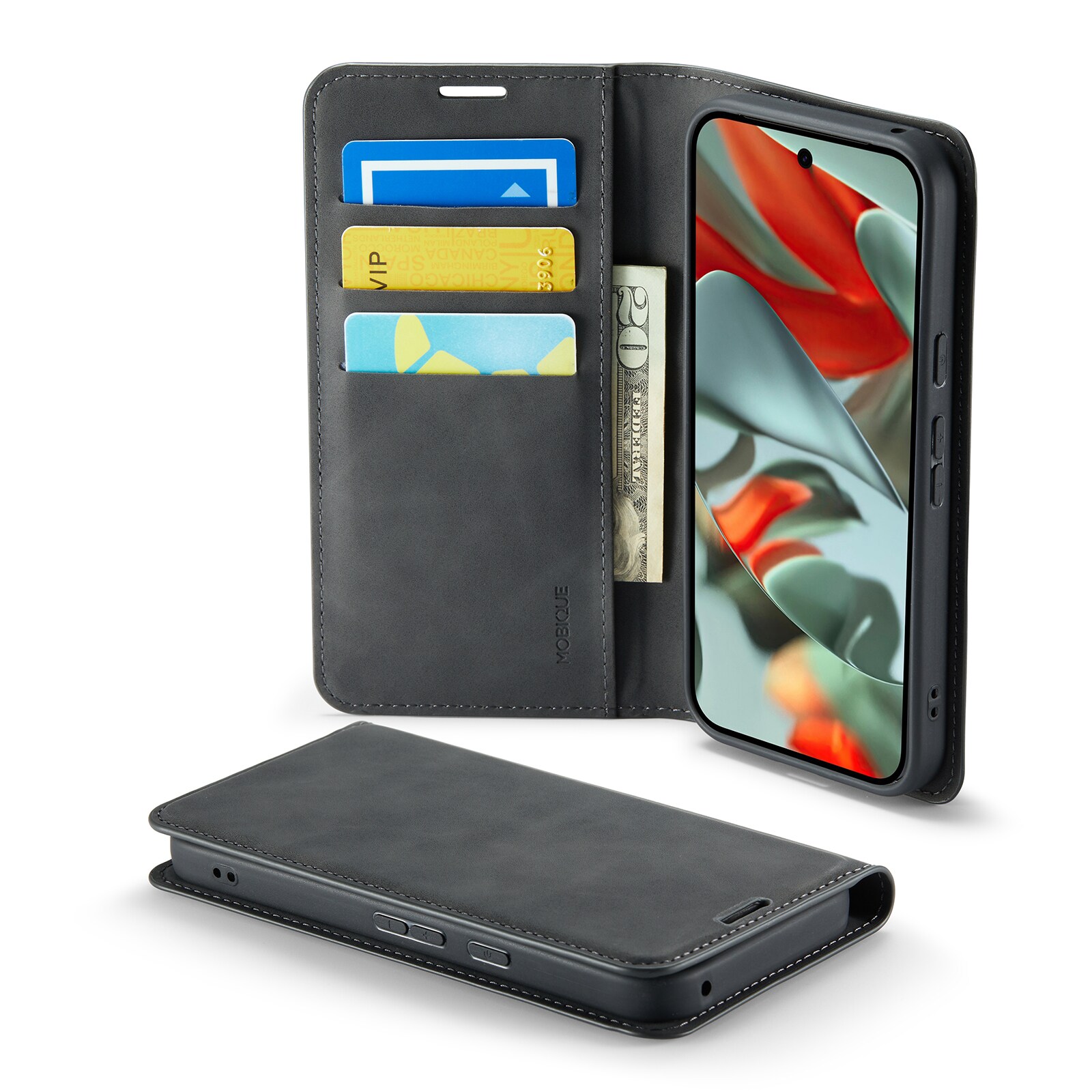Google Pixel 10 Pro Slankt etui med kortholder, Sort