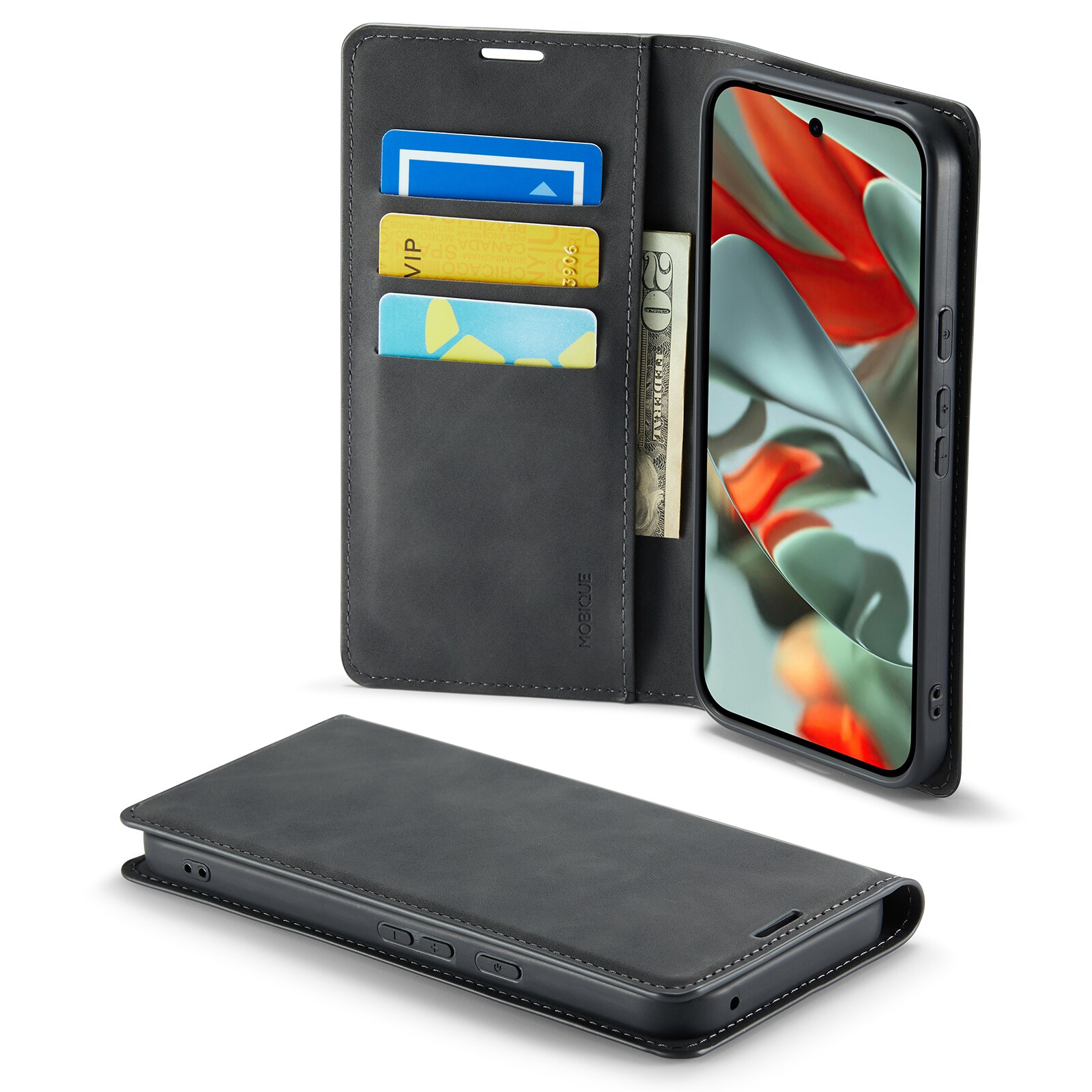 Google Pixel 10 Pro XL Slankt etui med kortholder, Sort