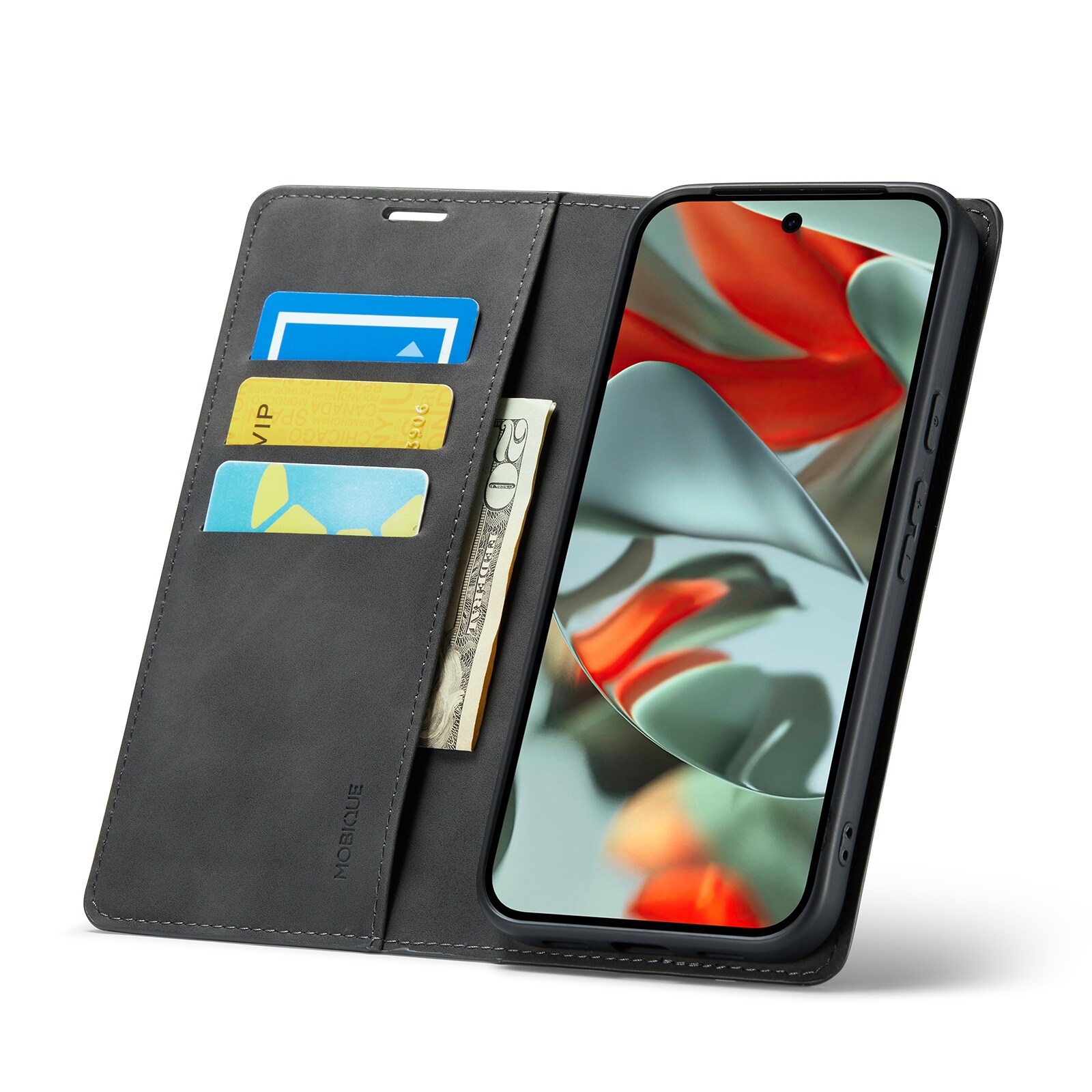 Google Pixel 10 Pro XL Slankt etui med kortholder, Sort