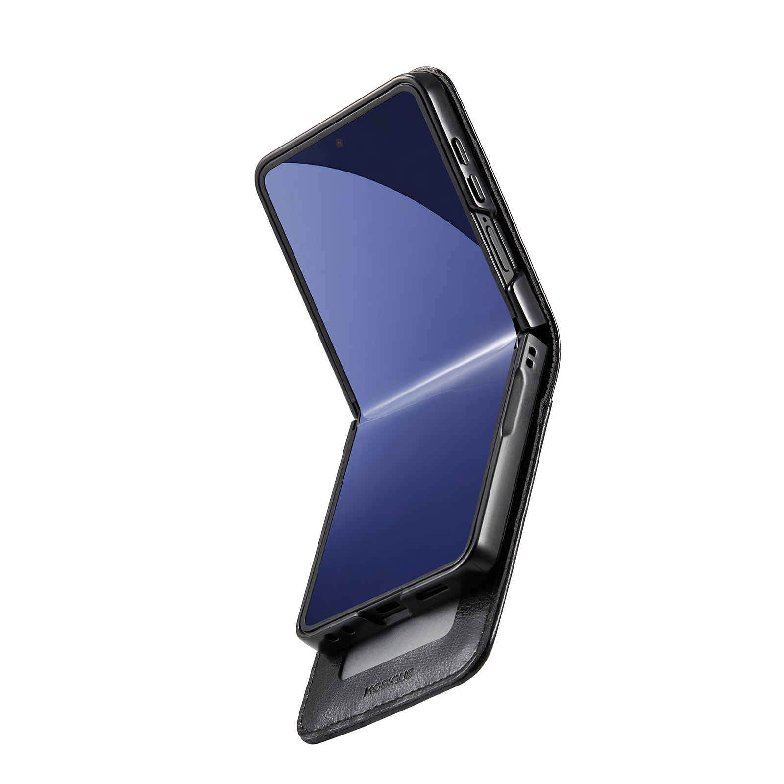 Samsung Galaxy Z Flip 7 Pungetui i ægte læder, Sort