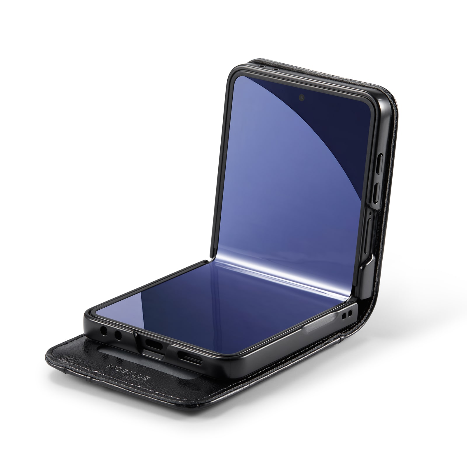 Samsung Galaxy Z Flip 7 Pungetui i ægte læder, Sort
