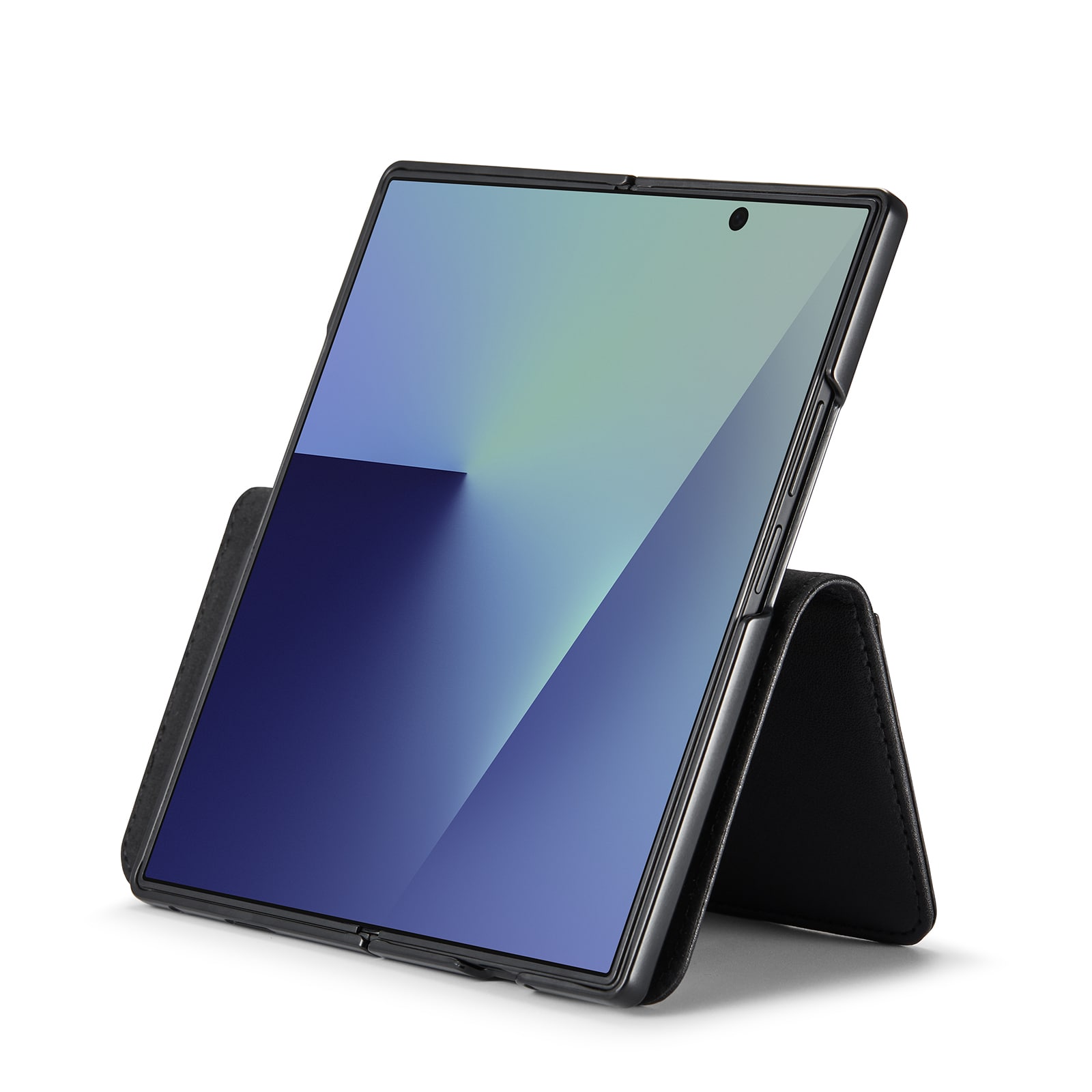 Samsung Galaxy Z Fold 7 Pungetui i ægte læder, Sort