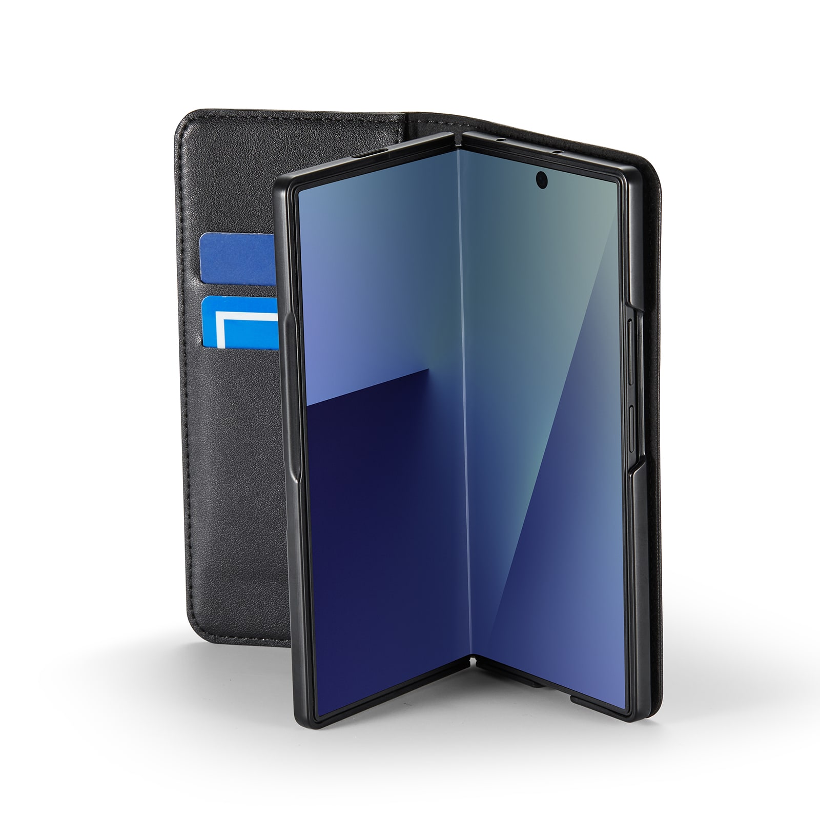 Samsung Galaxy Z Fold 7 Pungetui i ægte læder, Sort