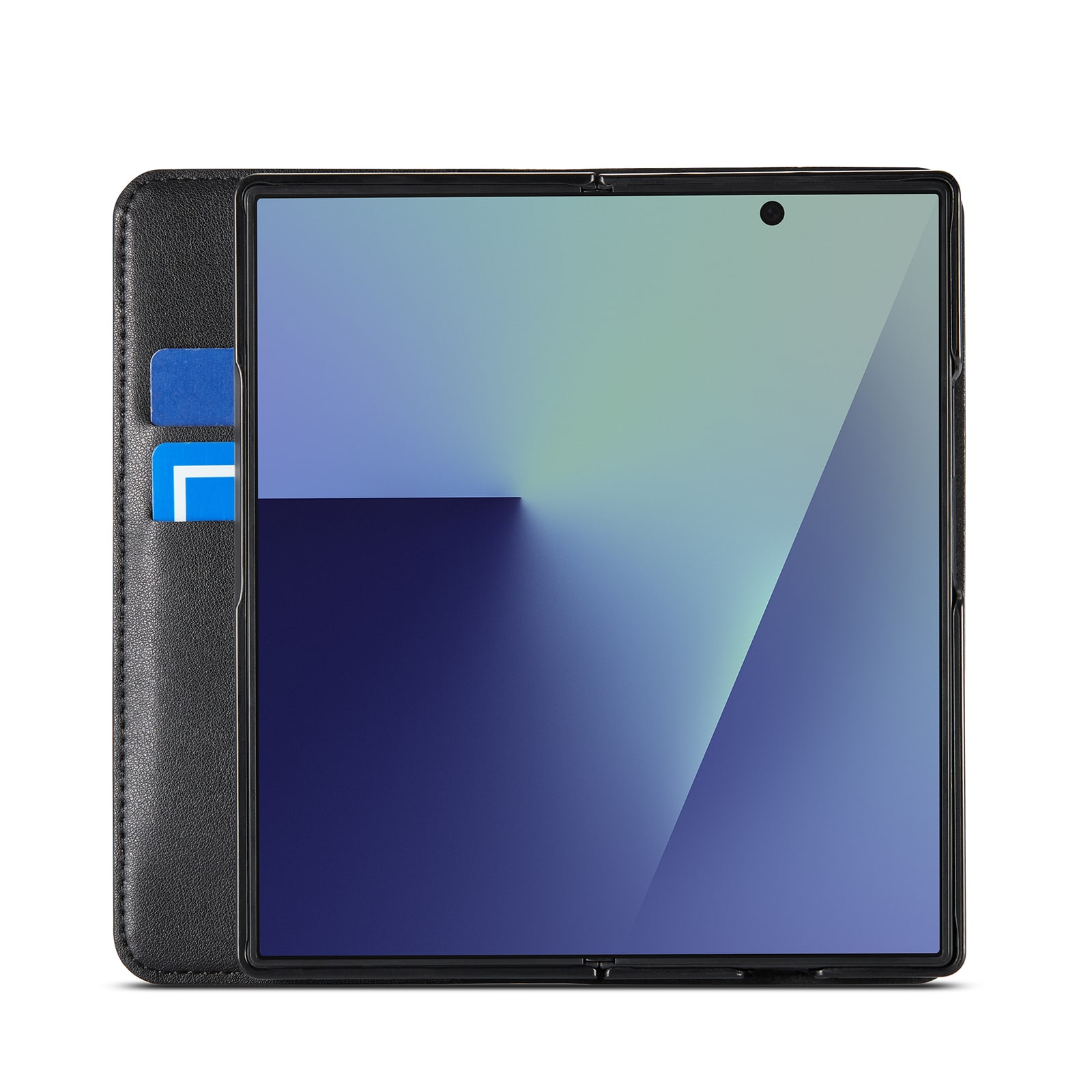 Samsung Galaxy Z Fold 7 Pungetui i ægte læder, Sort