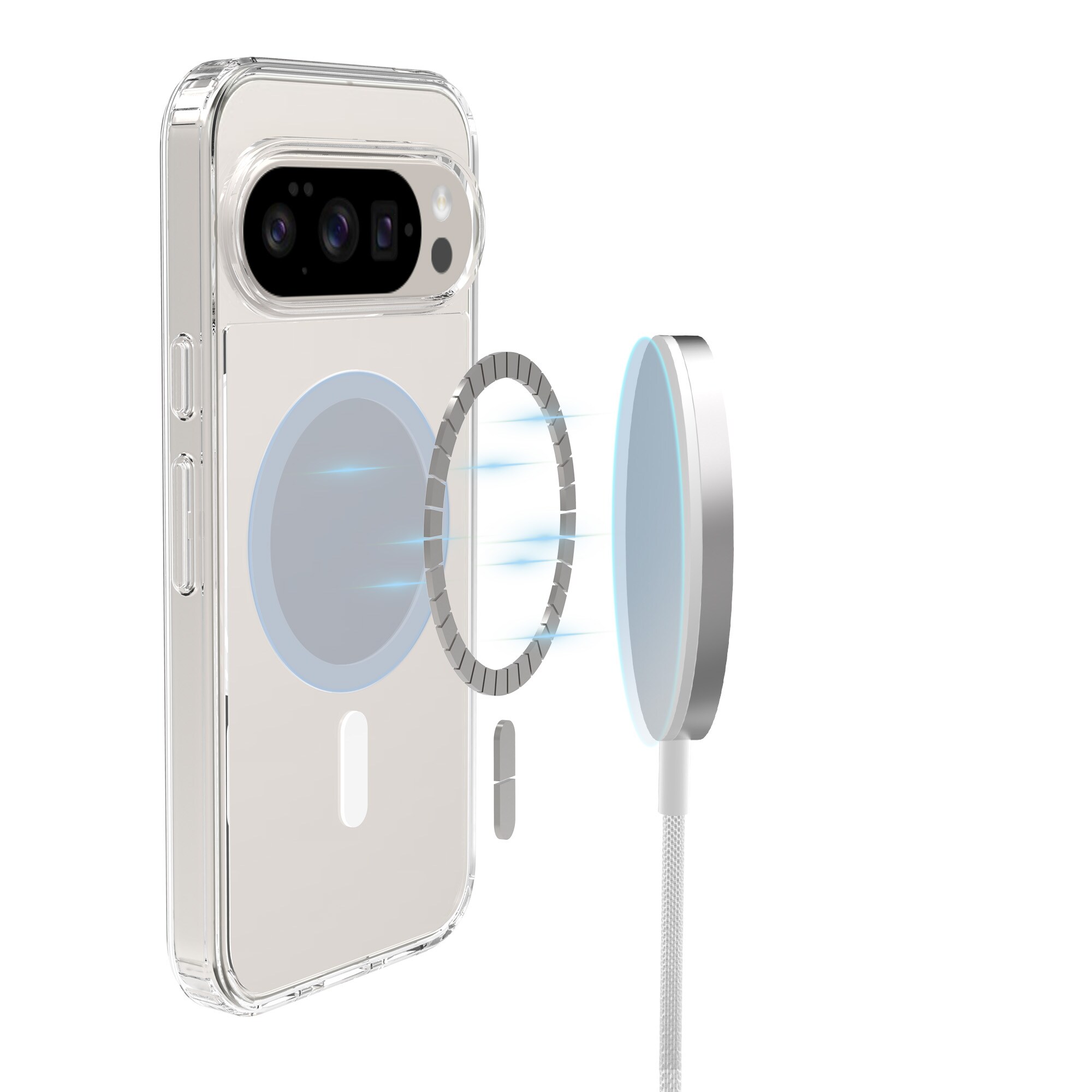 Google Pixel 10 MagSafe Hybrid-cover, Gennemsigtig