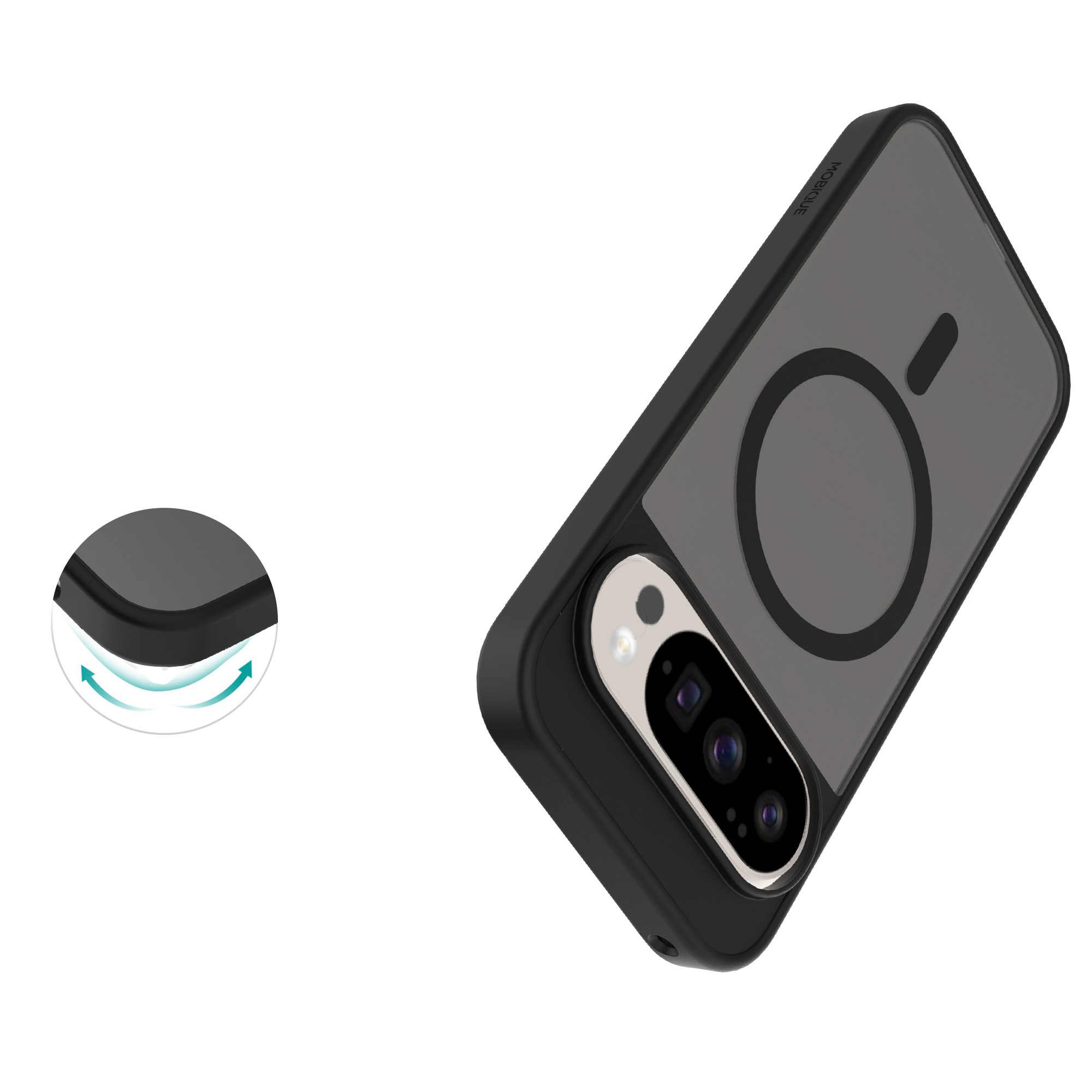 Google Pixel 10 Hybrid-cover magnetisk, Frosted Black