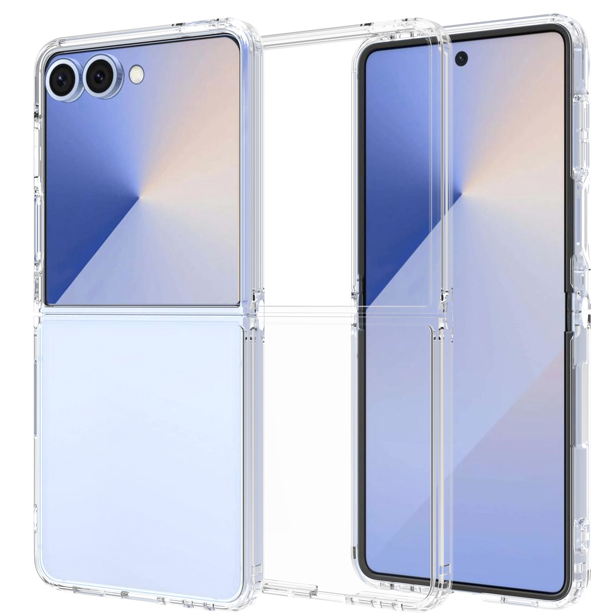Samsung Galaxy Z Flip 7 Crystal Hybrid-cover, Gennemsigtig