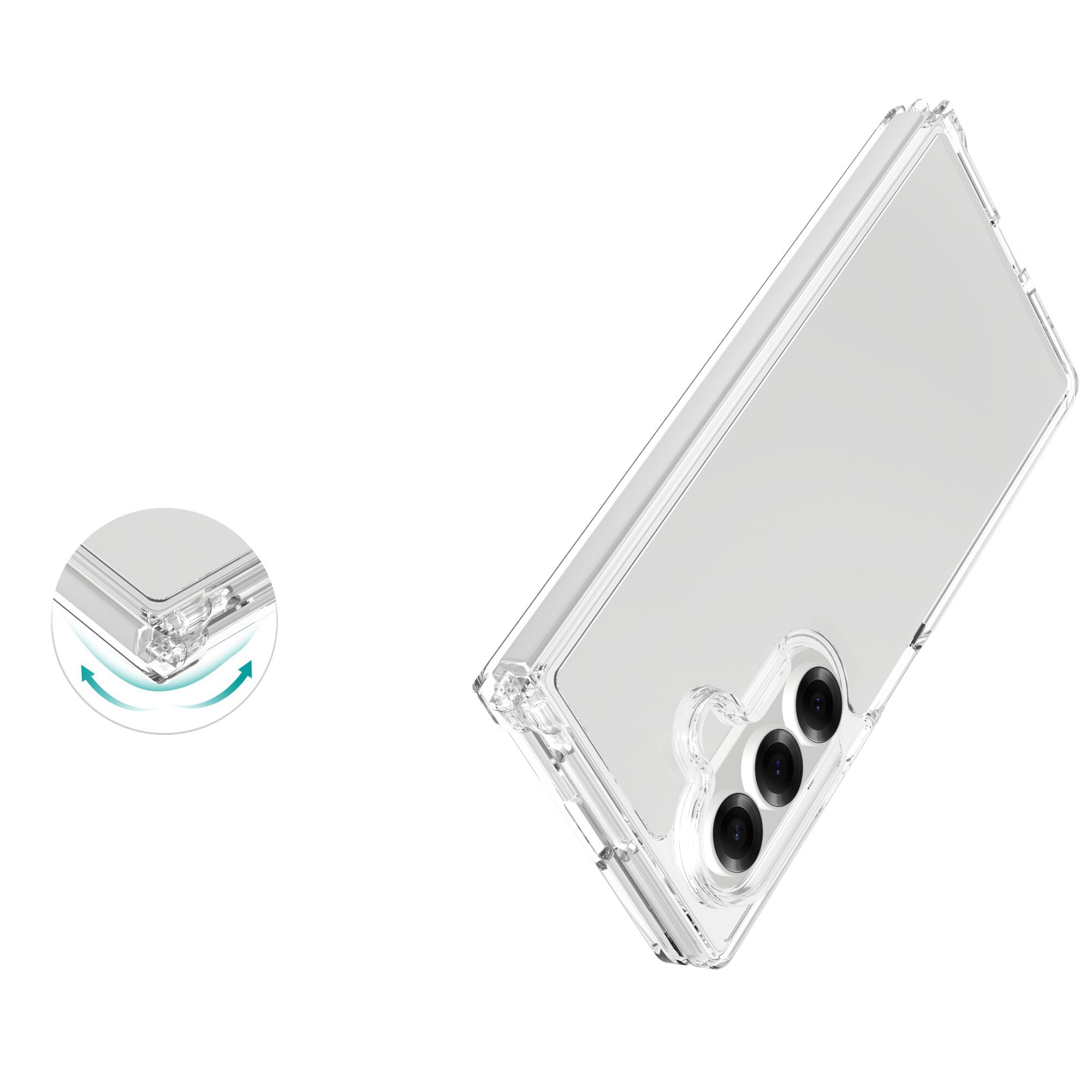 Samsung Galaxy Z Fold 7 Crystal Hybrid-cover, Gennemsigtig