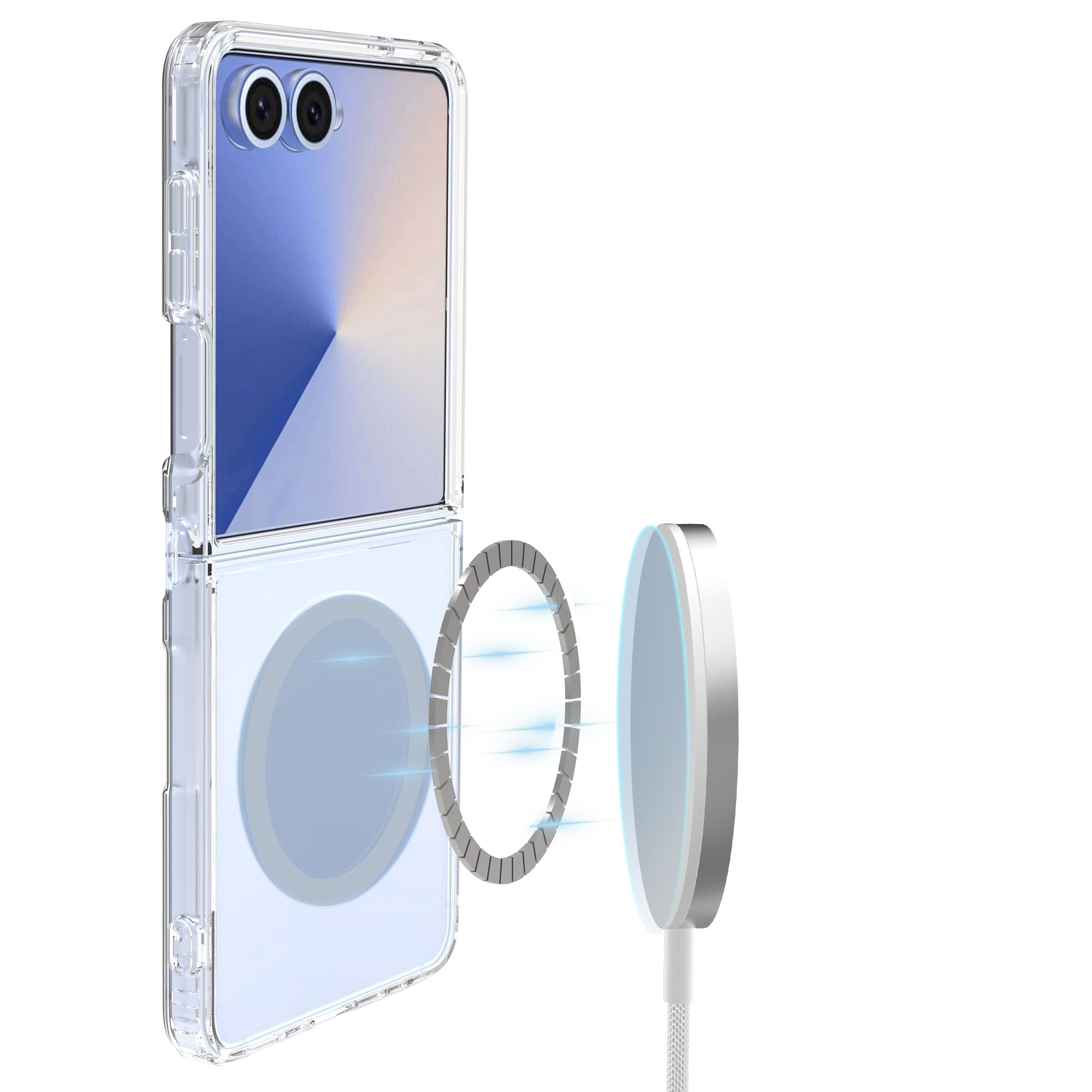 Samsung Galaxy Z Flip 7 MagSafe Hybrid-cover, Gennemsigtig
