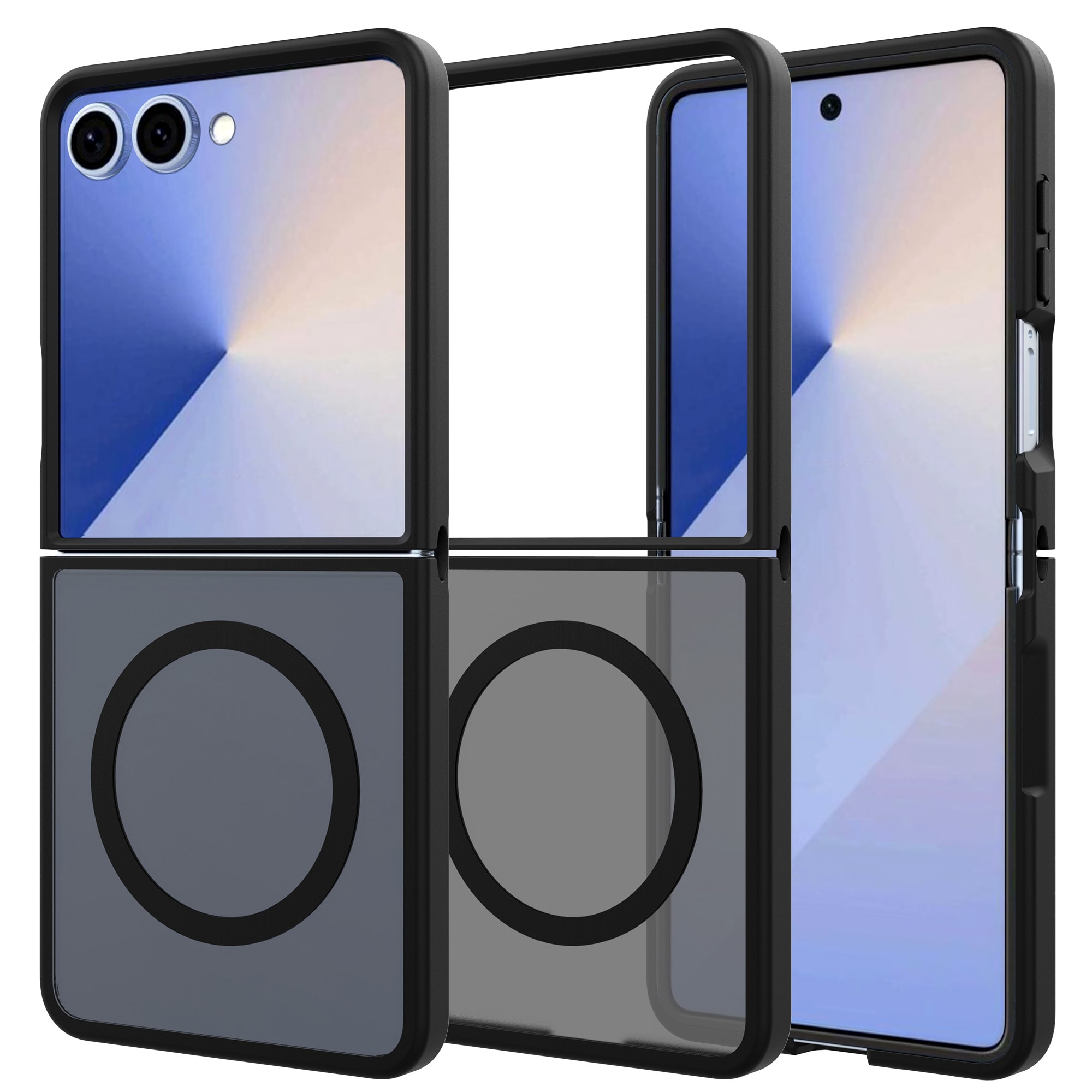 Samsung Galaxy Z Flip 7 Hybrid-cover magnetisk, Frosted Black