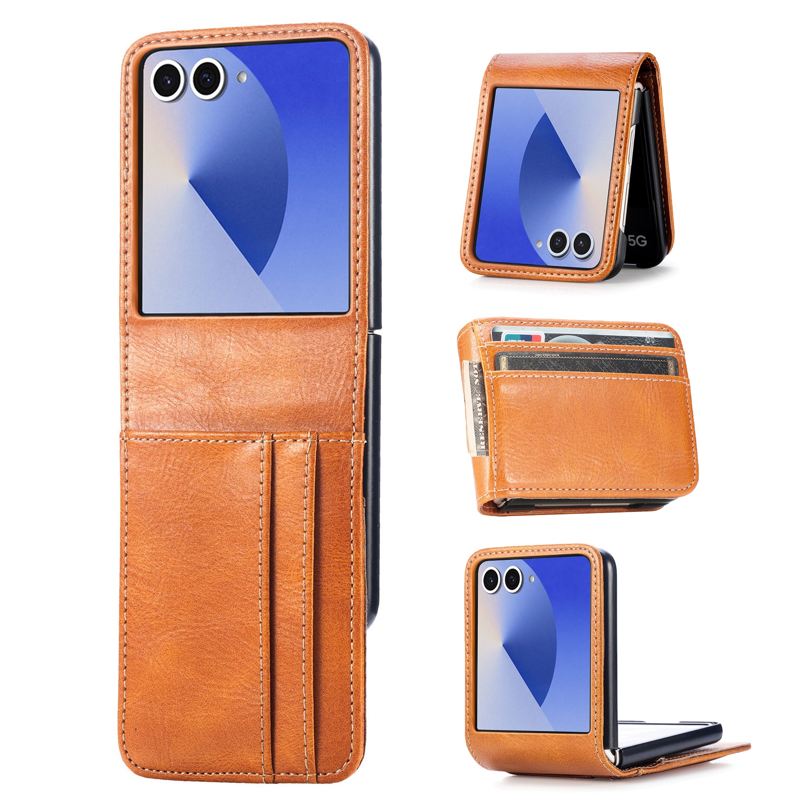 Samsung Galaxy Z Flip 7 Enkelt mobiletui, Cognac