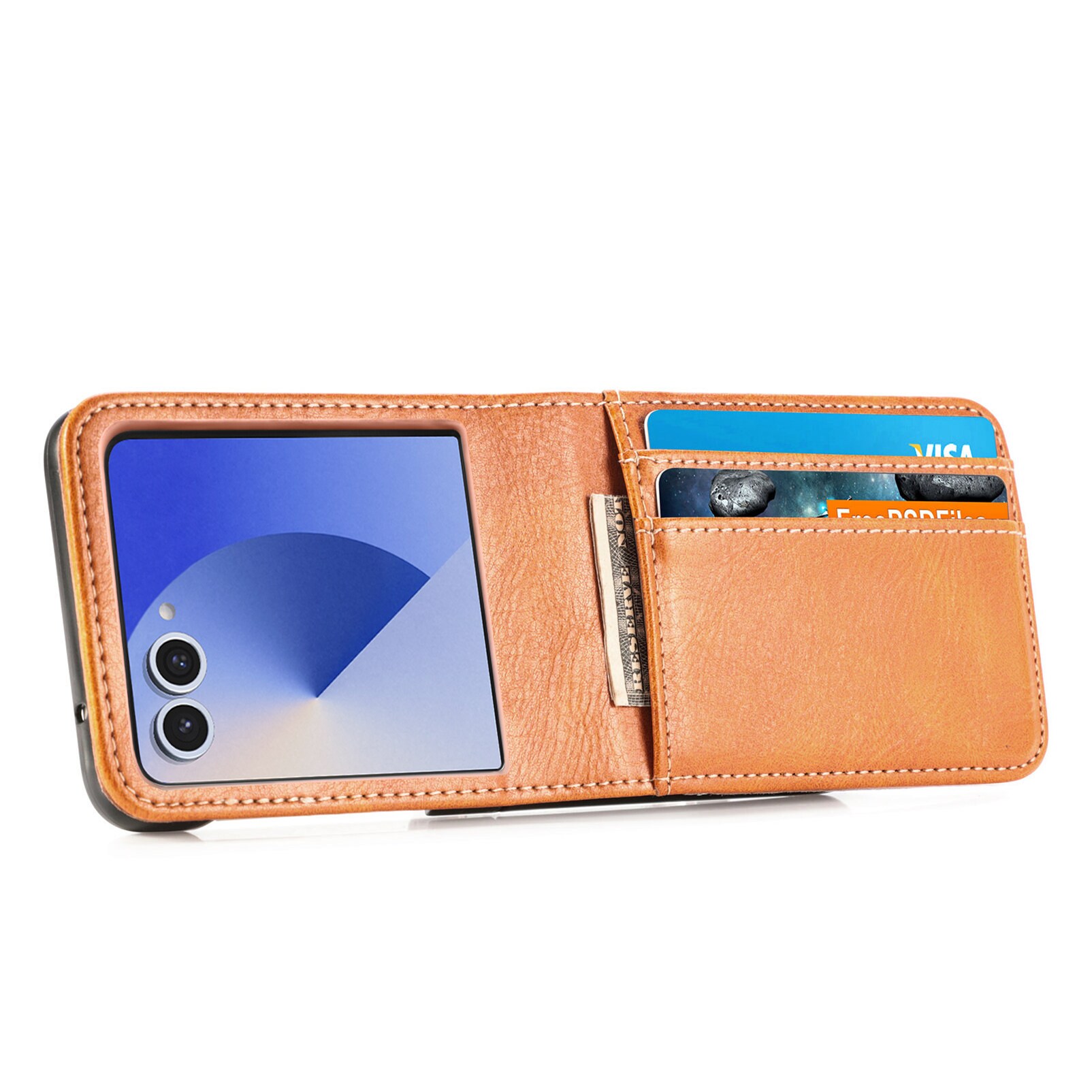 Samsung Galaxy Z Flip 7 Enkelt mobiletui, Cognac