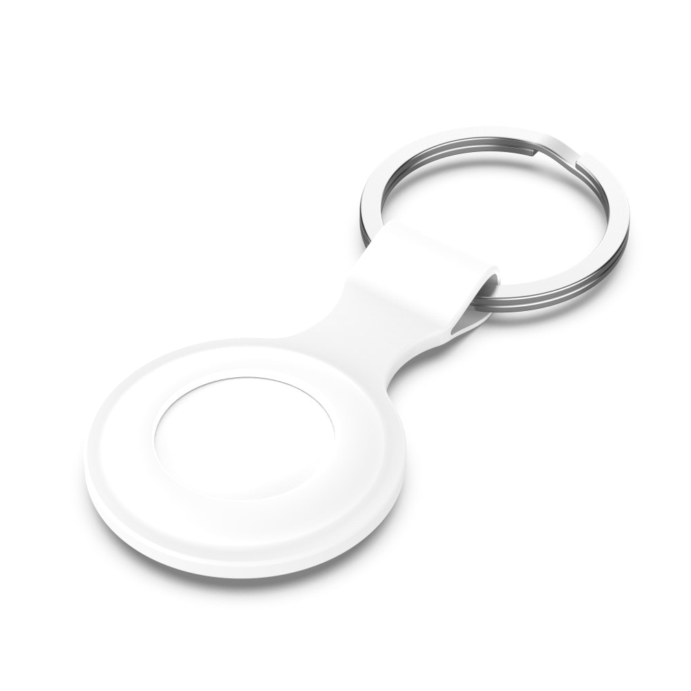 Apple AirTag Nøglering med silikonecover, Hvid