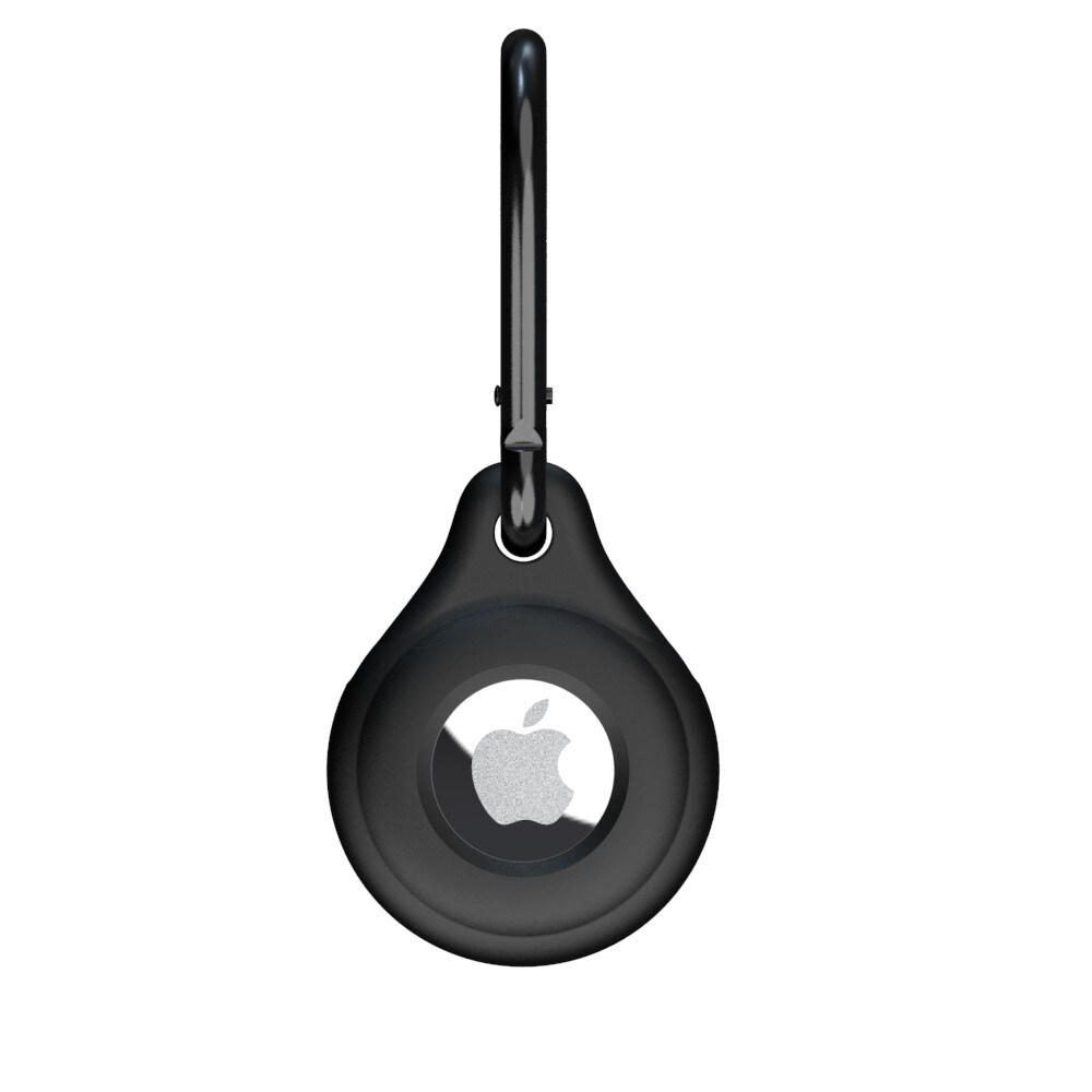 Apple AirTag Karabinhage med silikonecover, Sort