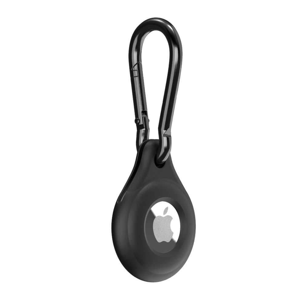 Apple AirTag Karabinhage med silikonecover, Sort