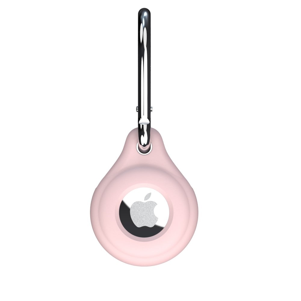 Apple AirTag Karabinhage med silikonecover, Lyserød