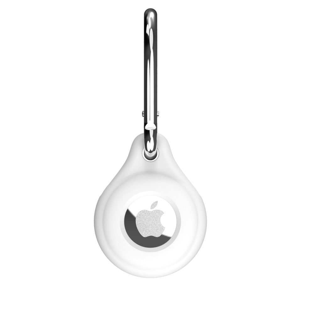 Apple AirTag Karabinhage med silikonecover, Hvid