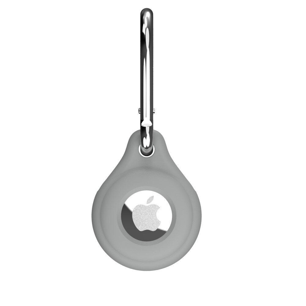 Apple AirTag Karabinhage med silikonecover, Grå
