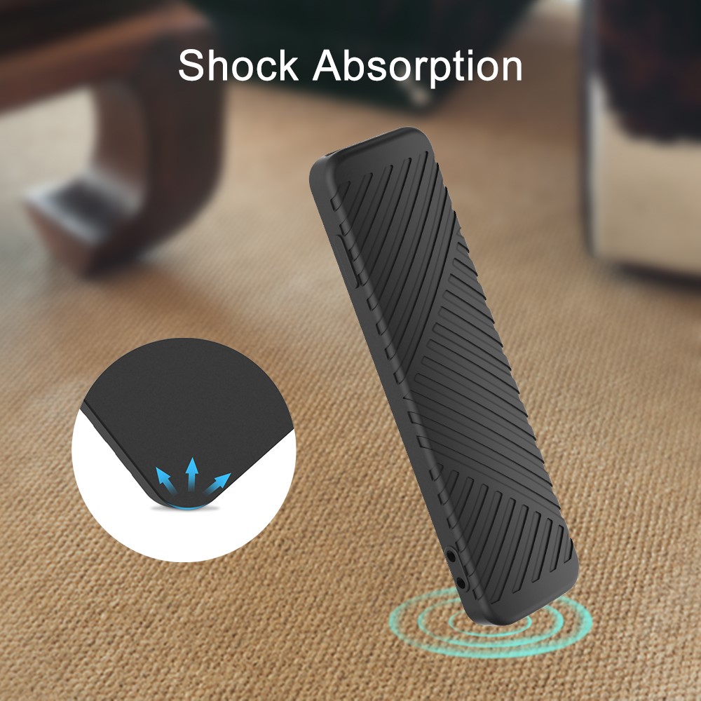 Apple TV 4K Gen 3 Siri fjernbetjening riflet silikonecover, Sort
