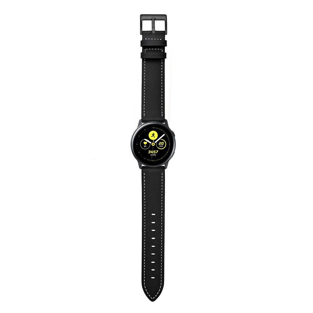 Samsung Galaxy Watch 42mm Armbånd i ægte læder, Sort
