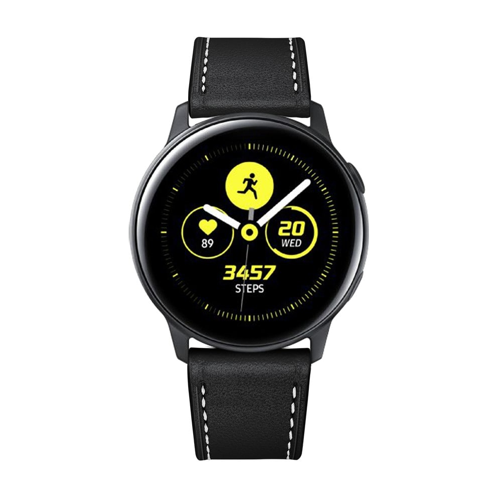 Samsung Galaxy Watch 42mm Armbånd i ægte læder, Sort