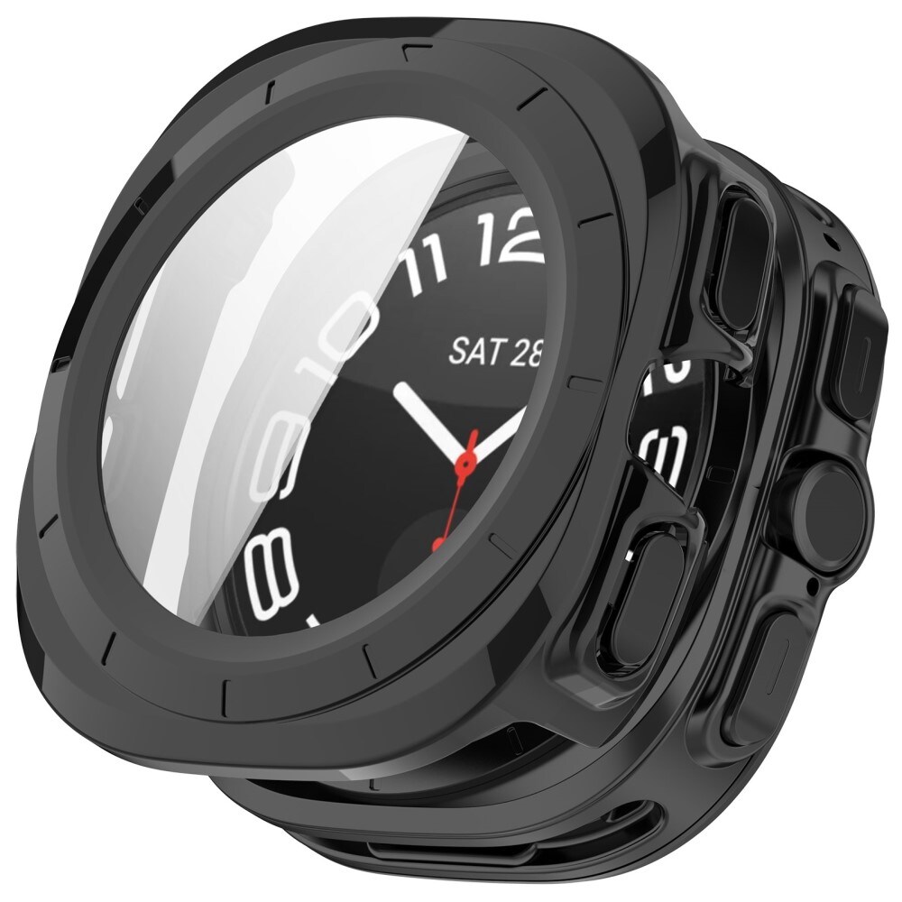 Samsung Galaxy Watch Ultra 47mm Heldækkende cover med indbygget skærmbeskytter, Sort