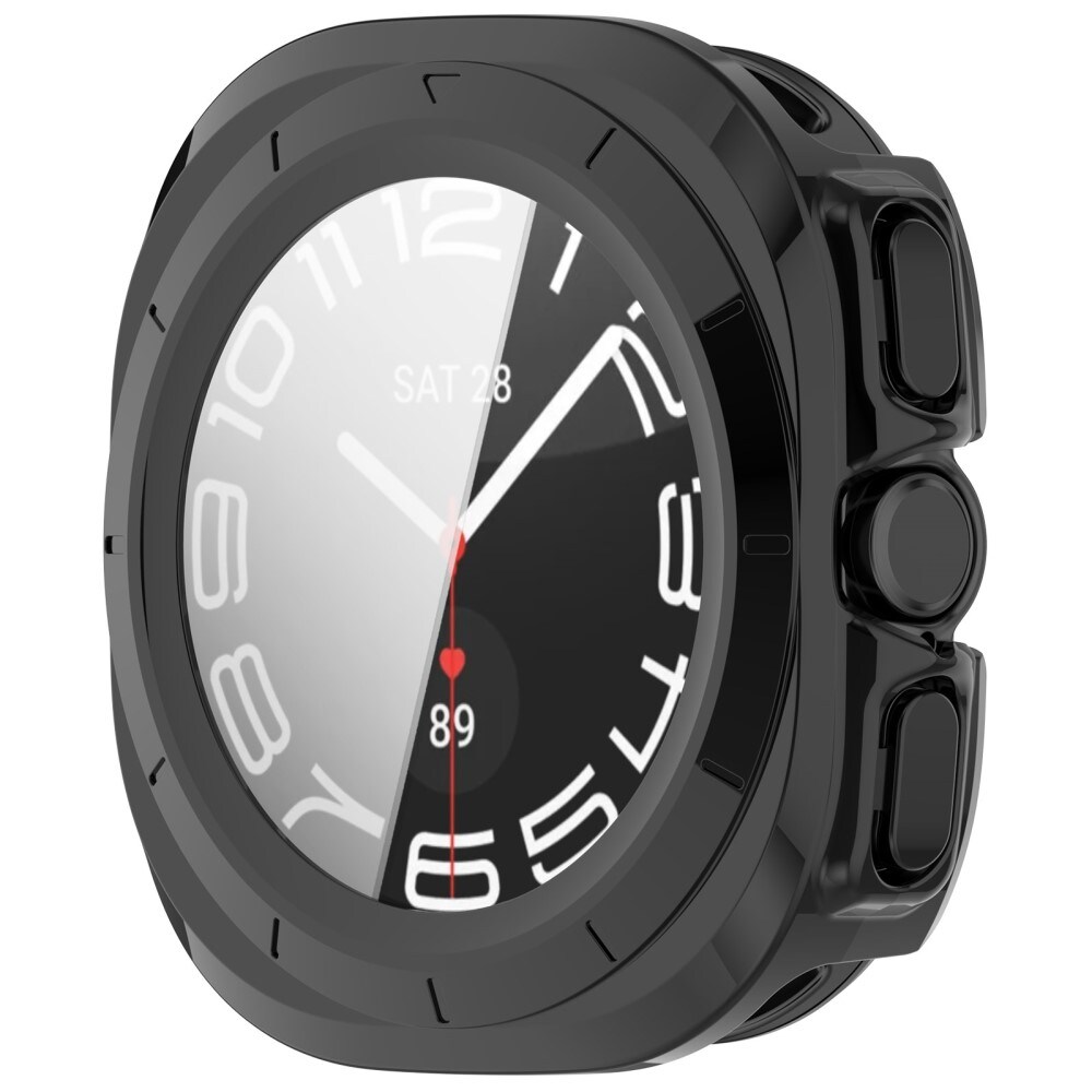 Samsung Galaxy Watch Ultra 47mm Heldækkende cover med indbygget skærmbeskytter, Sort