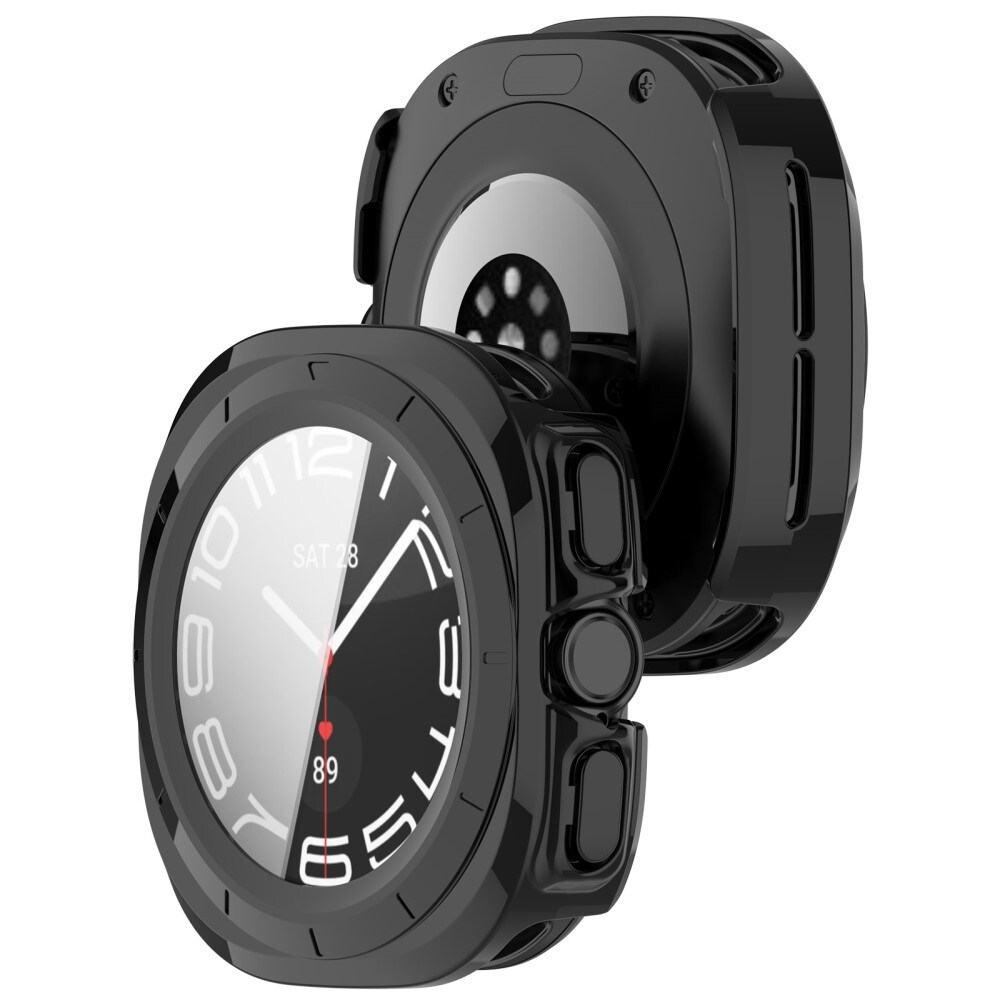 Samsung Galaxy Watch Ultra 47mm Heldækkende cover med indbygget skærmbeskytter, Sort