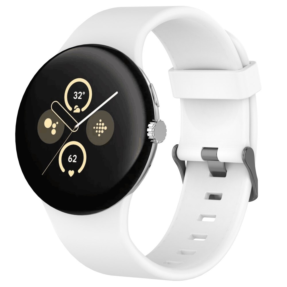 Google Pixel Watch 3 45mm Armbånd i silikone, Hvid