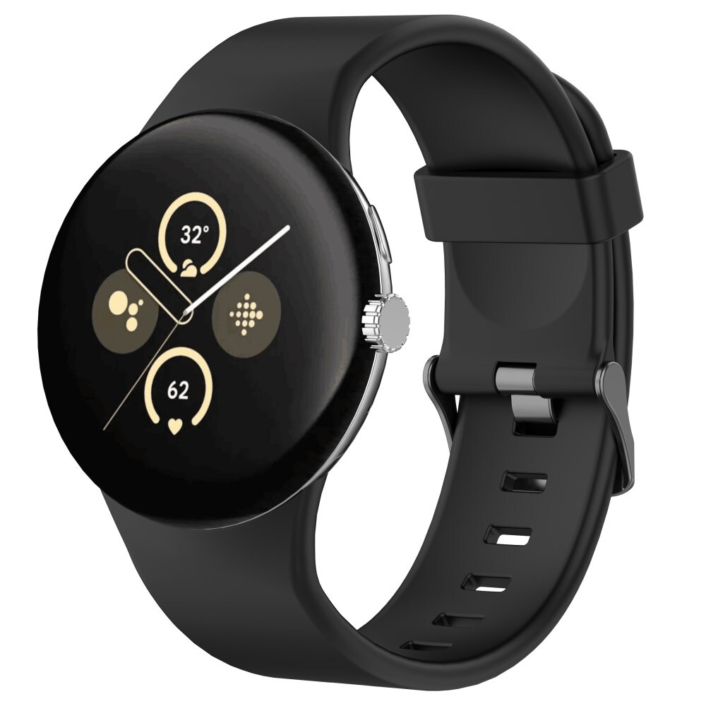 Google Pixel Watch 3 45mm Armbånd i silikone, Sort