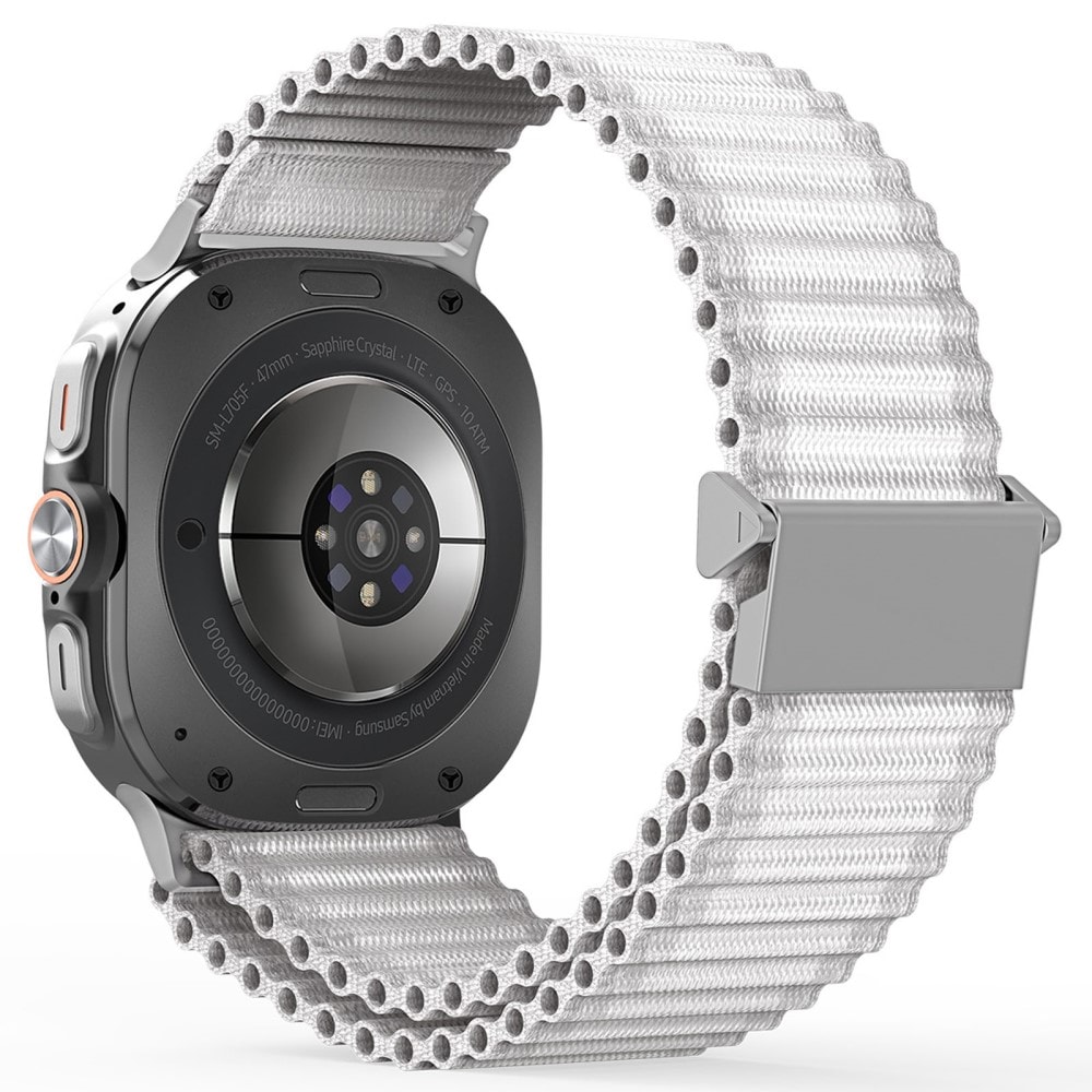 Samsung Galaxy Watch Ultra 47mm Active nylonarmbånd, Hvid