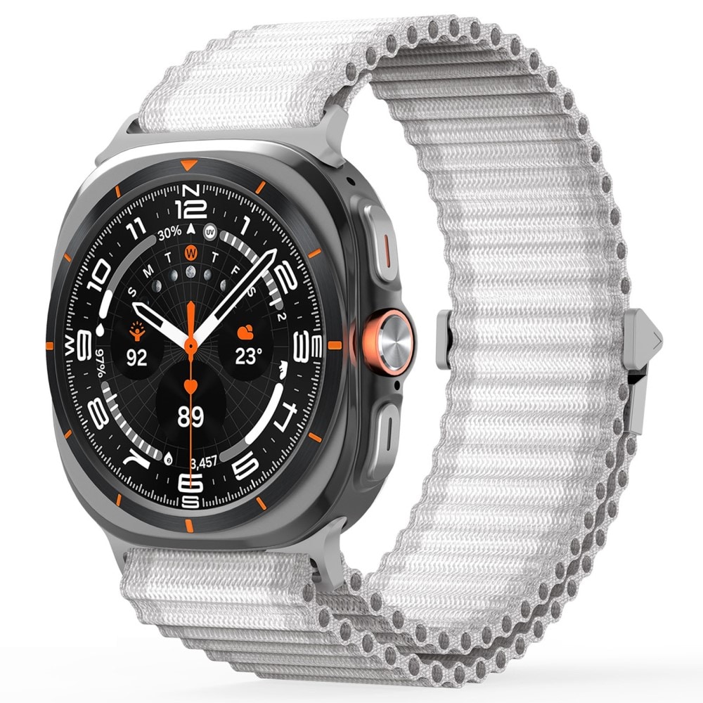 Samsung Galaxy Watch Ultra 47mm Active nylonarmbånd, Hvid