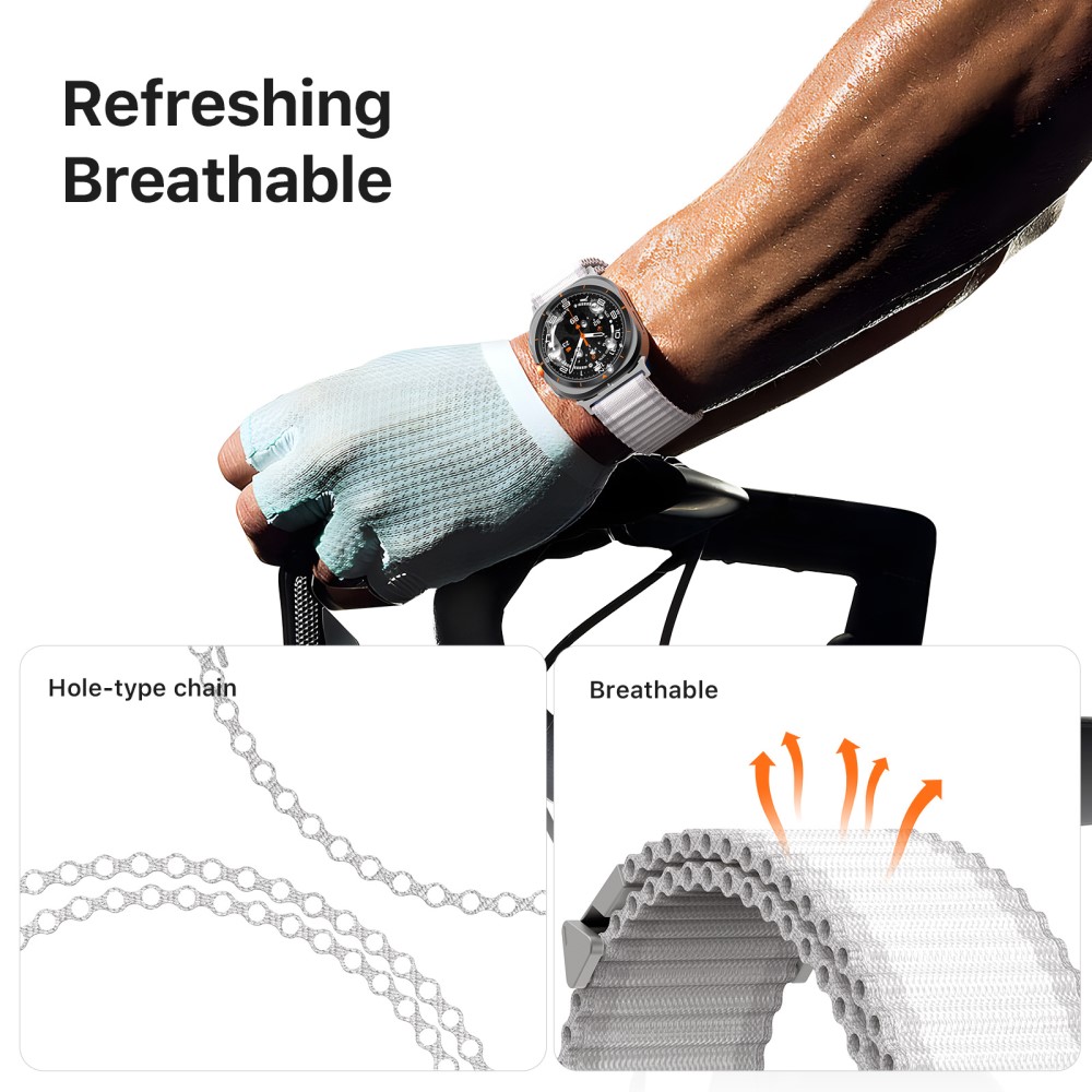Samsung Galaxy Watch Ultra 47mm Active nylonarmbånd, Hvid
