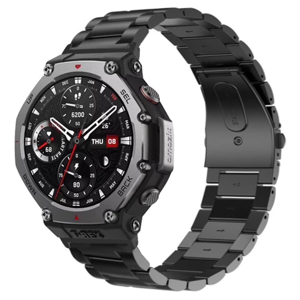 Amazfit T-Rex 3 Stilrent linkarmbånd i metal, Sort
