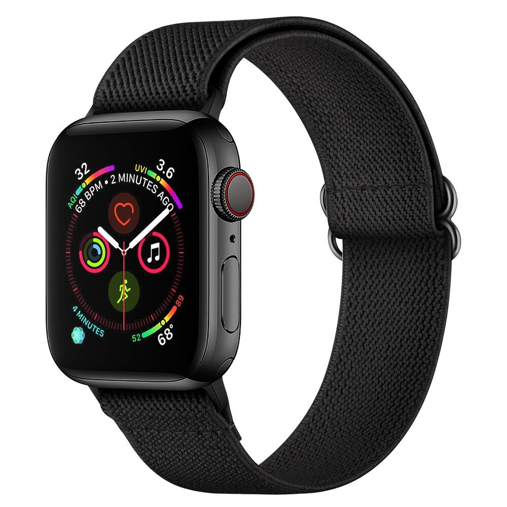 Apple Watch Series 1-3 38mm Armbånd i elastik, Sort