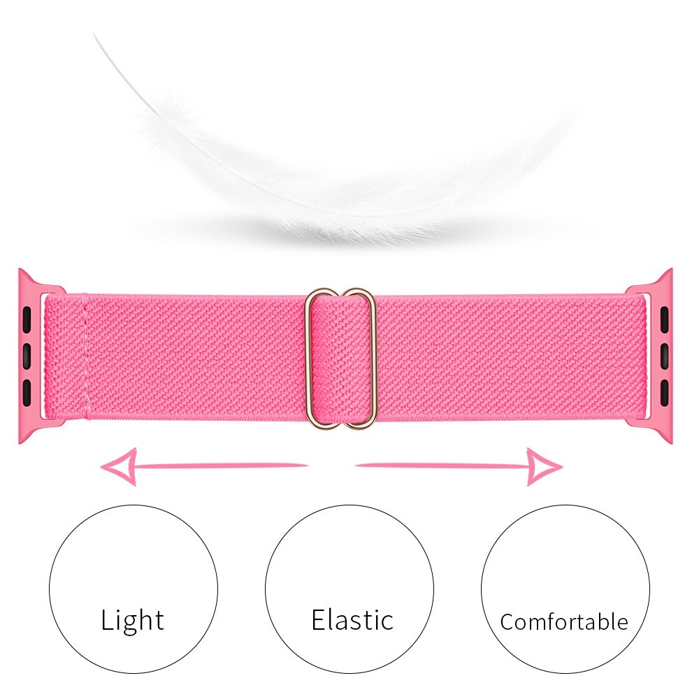 Apple Watch Series 8 41mm Armbånd i elastik, Lyserød