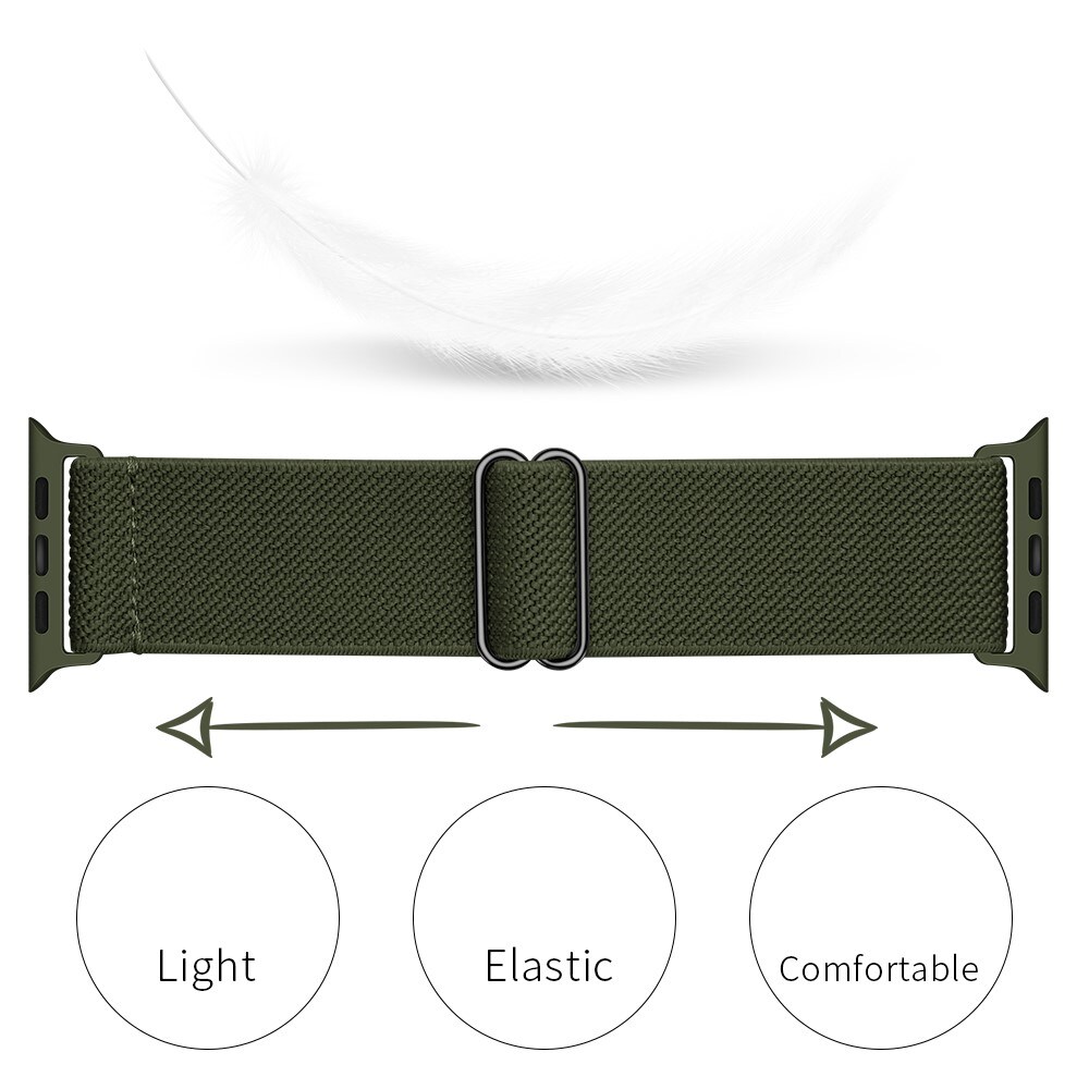 Apple Watch Series 4-6 40mm Armbånd i elastik, Grøn
