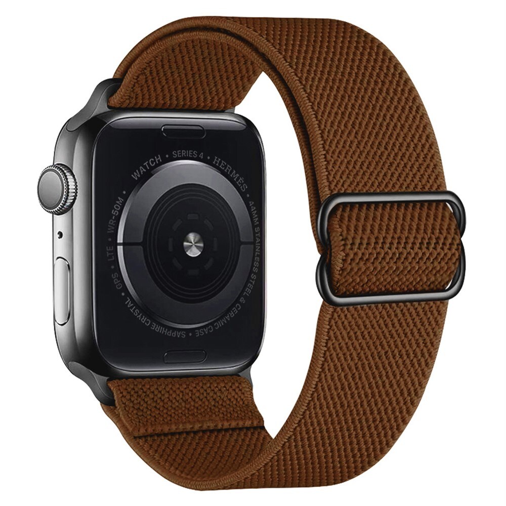 Apple Watch Series 1-3 38mm Armbånd i elastik, Mørkebrun