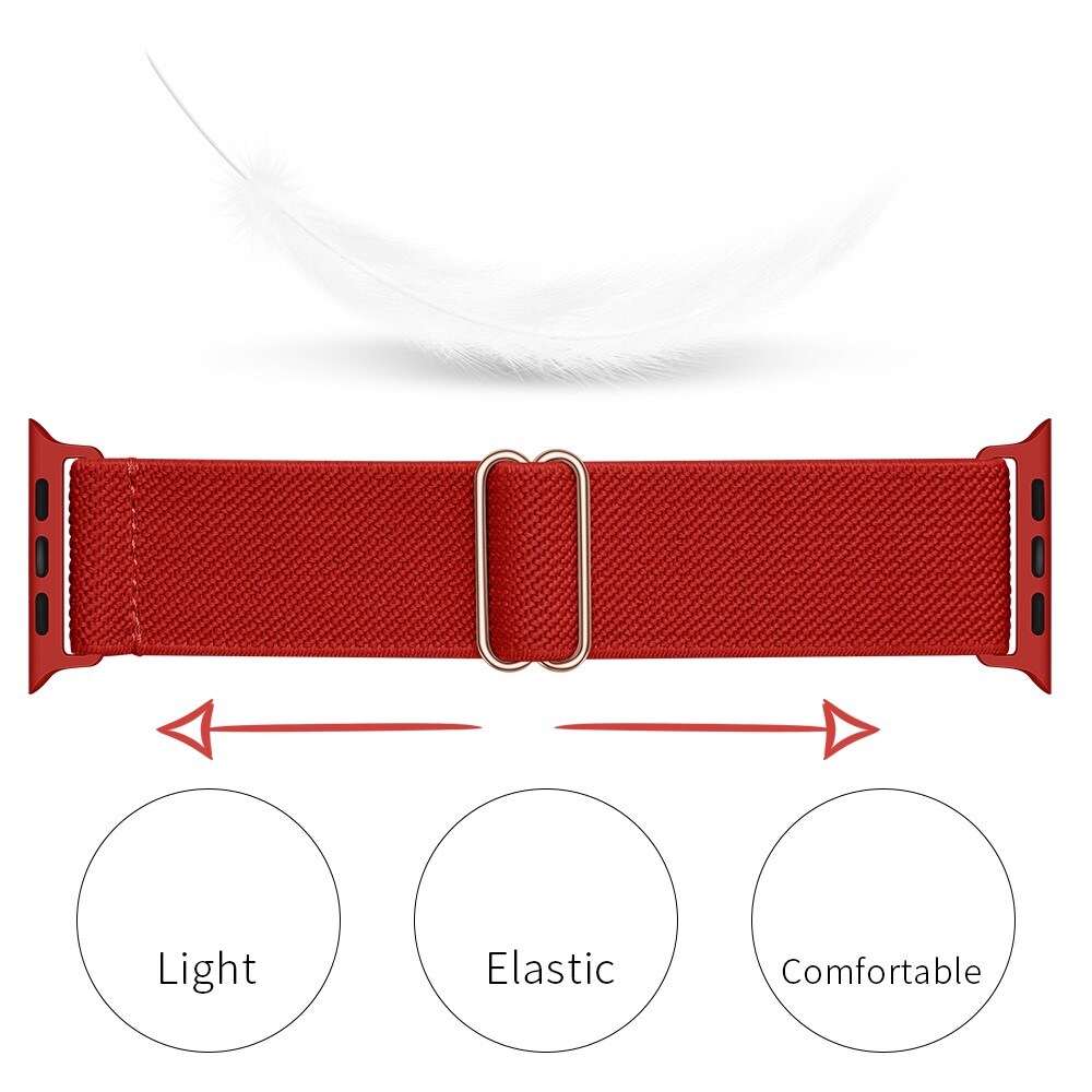 Apple Watch Series 8 45mm Armbånd i elastik, Rød
